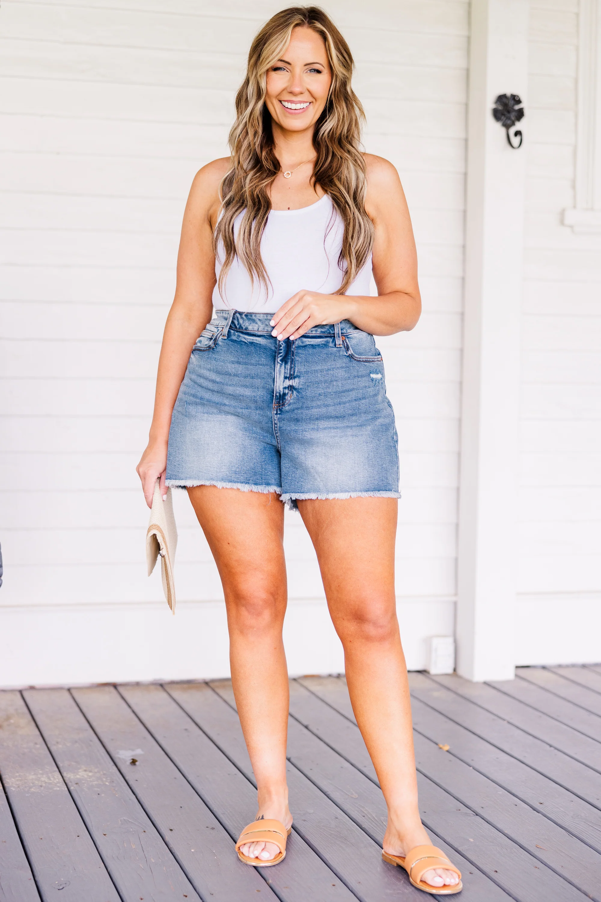 Long Weekend Ahead Jean Shorts, Medium Wash - Giverhouse