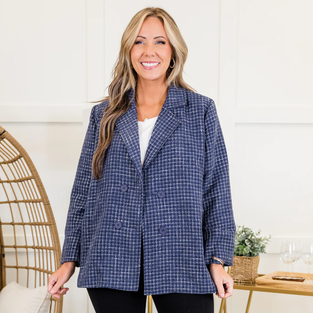 On My Way To Business Jacket, Navy - Giverhouse