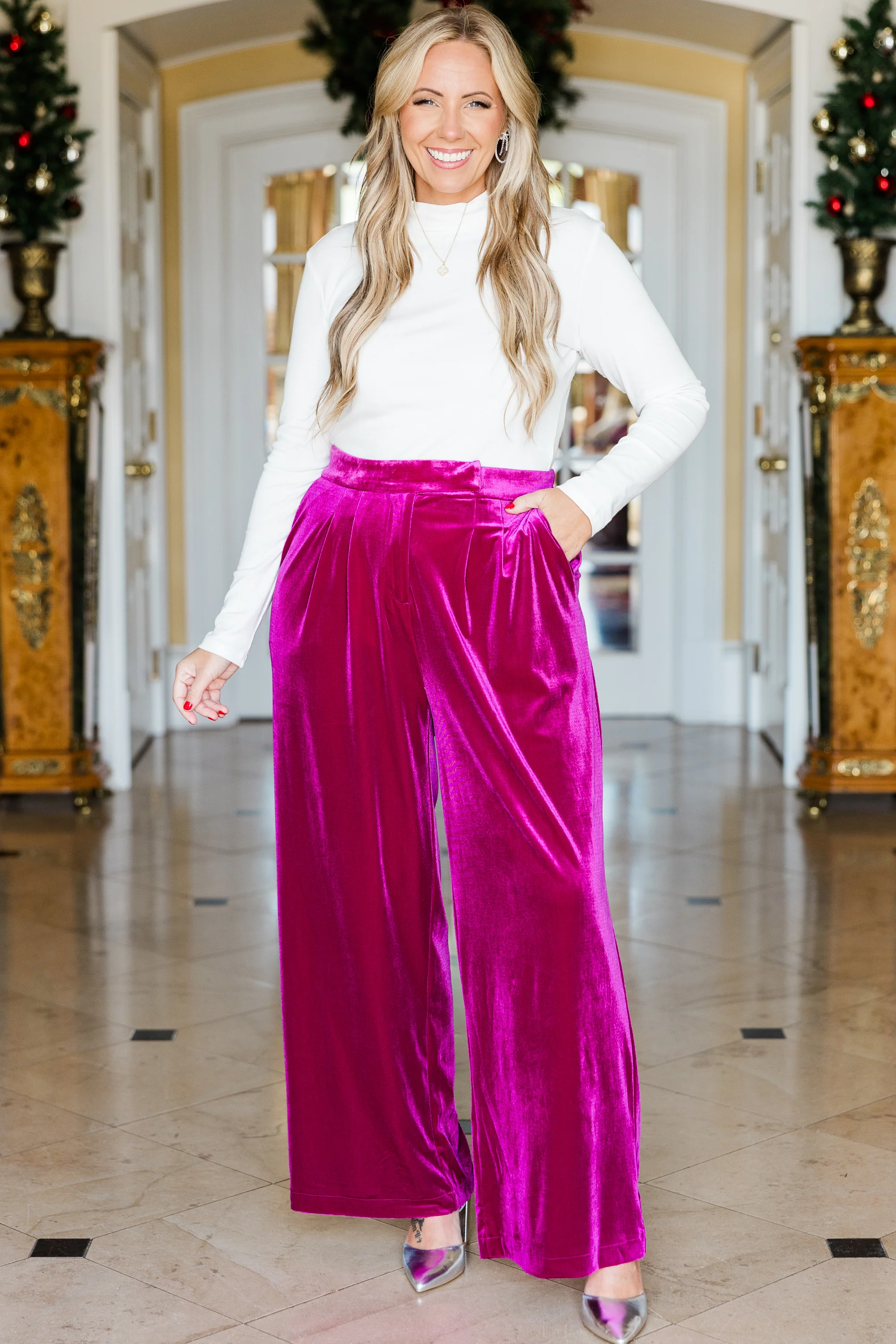 Put Your Troubles Into Bubbles Pants, Magenta - Giverhouse