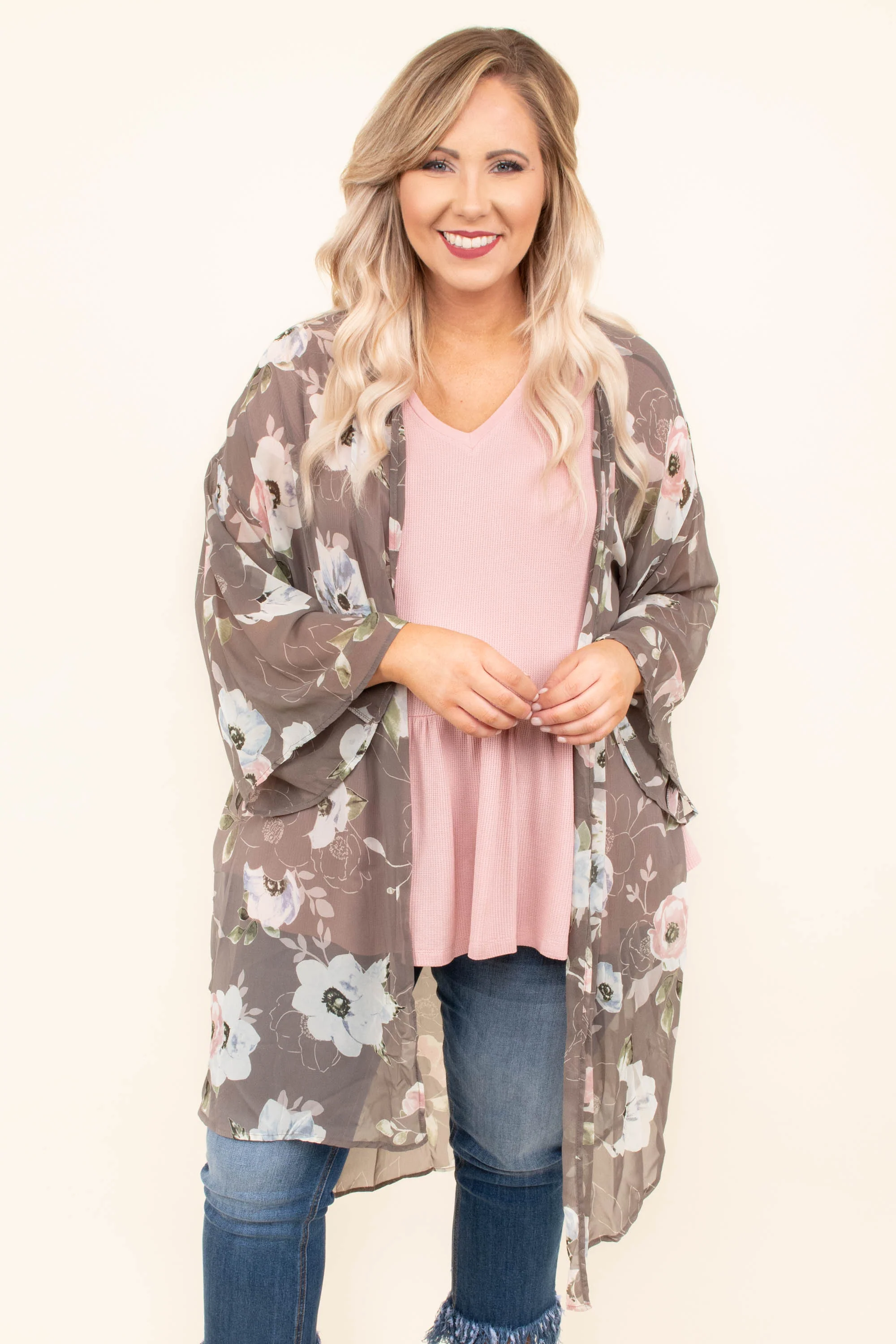 Ocean Avenue Kimono, Grey - Giverhouse