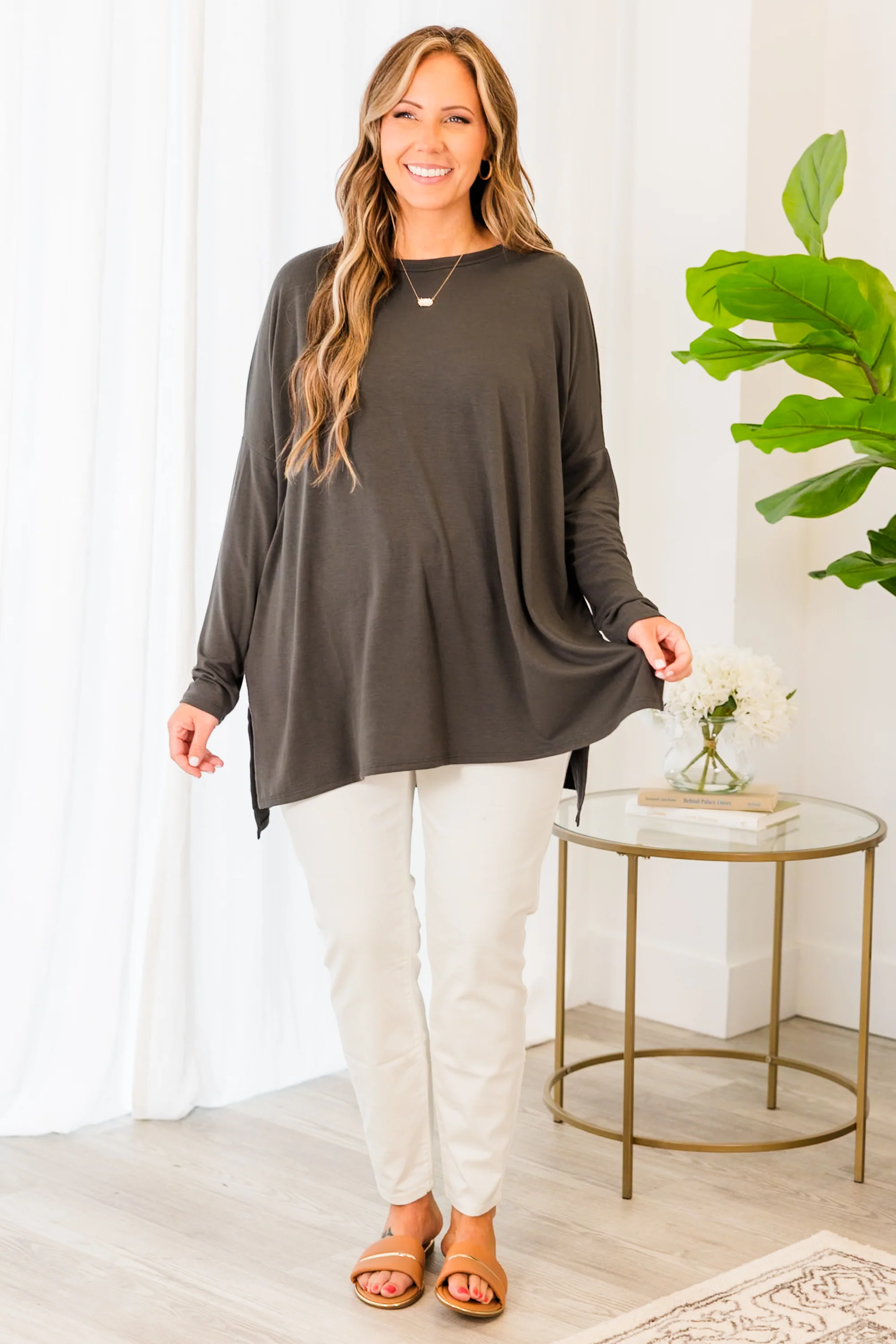 Time Well Spent Top, Ash Grey - Giverhouse