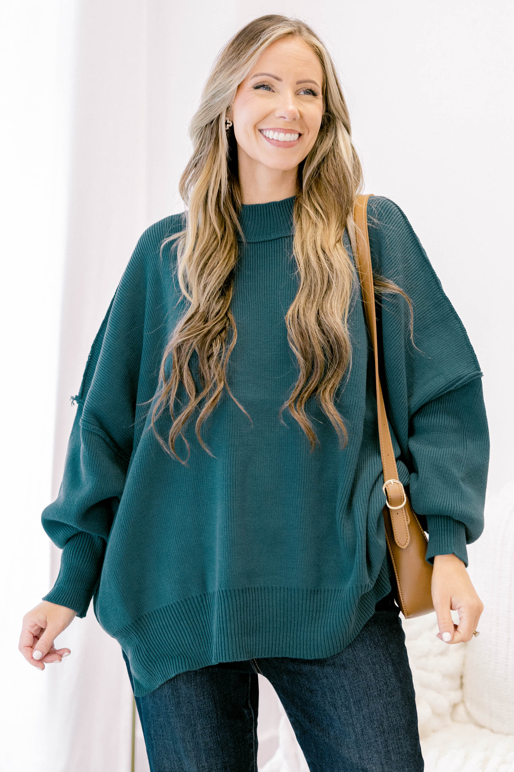 Perfectly Cozy Sweater, Teal - Giverhouse