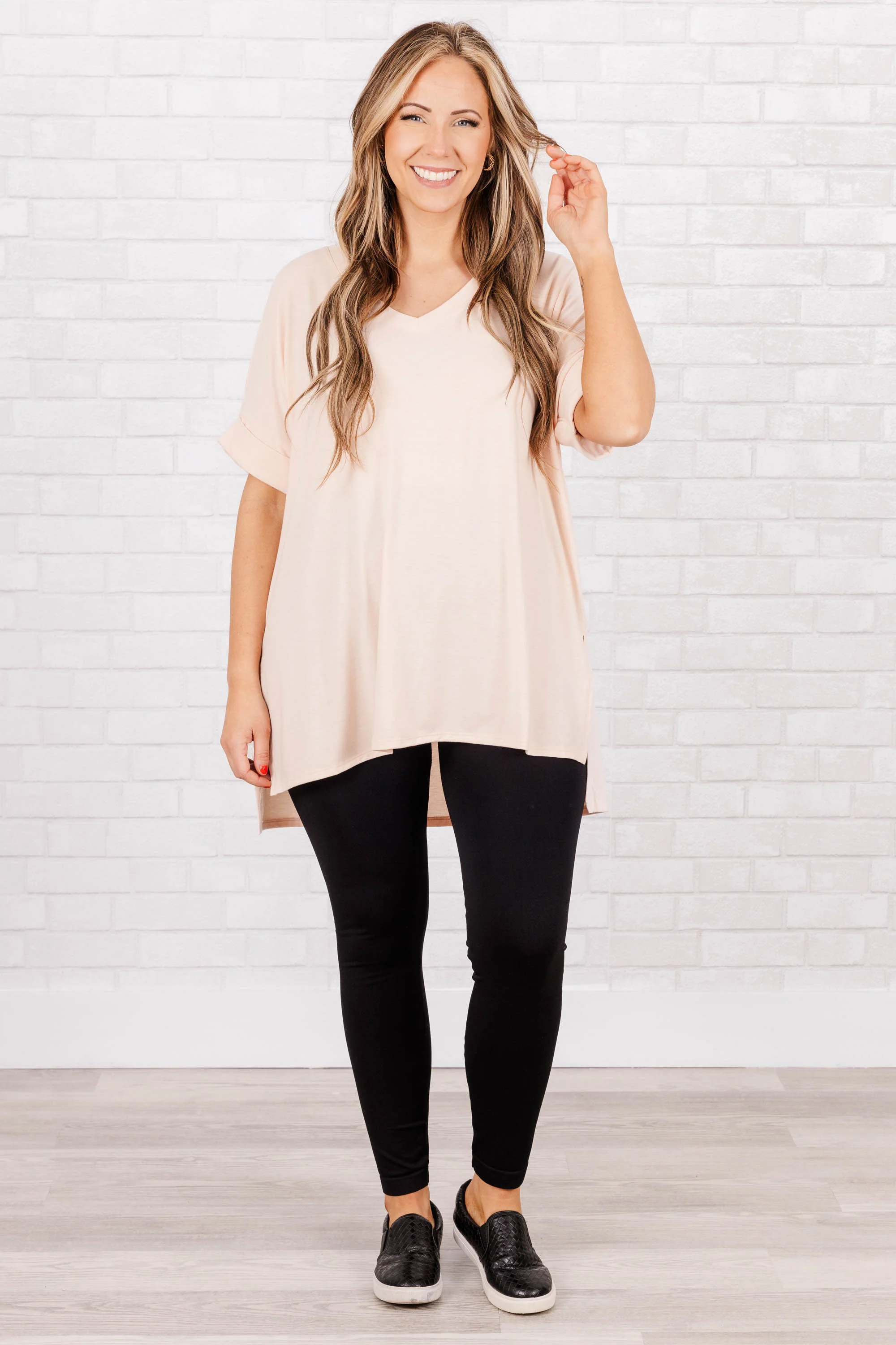 Comfy Travels Top, Light Peach - Giverhouse