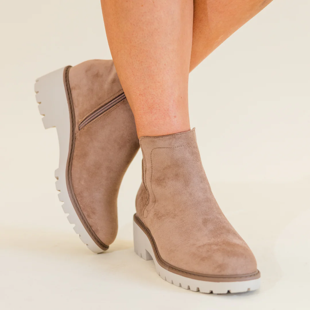 Bet Your Boots Booties, Taupe - Giverhouse