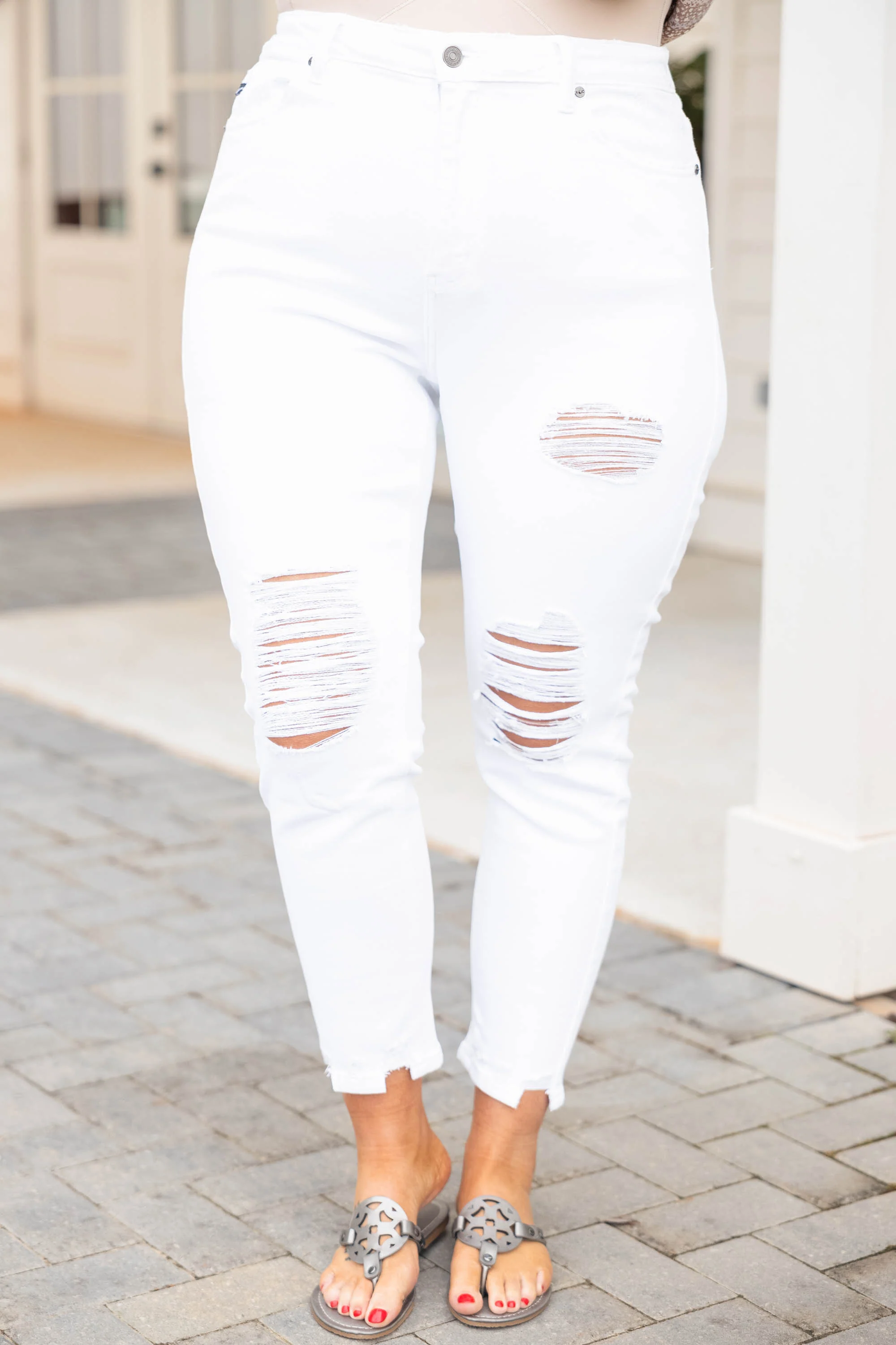 Rip Rip Hooray Jeans, White - Giverhouse