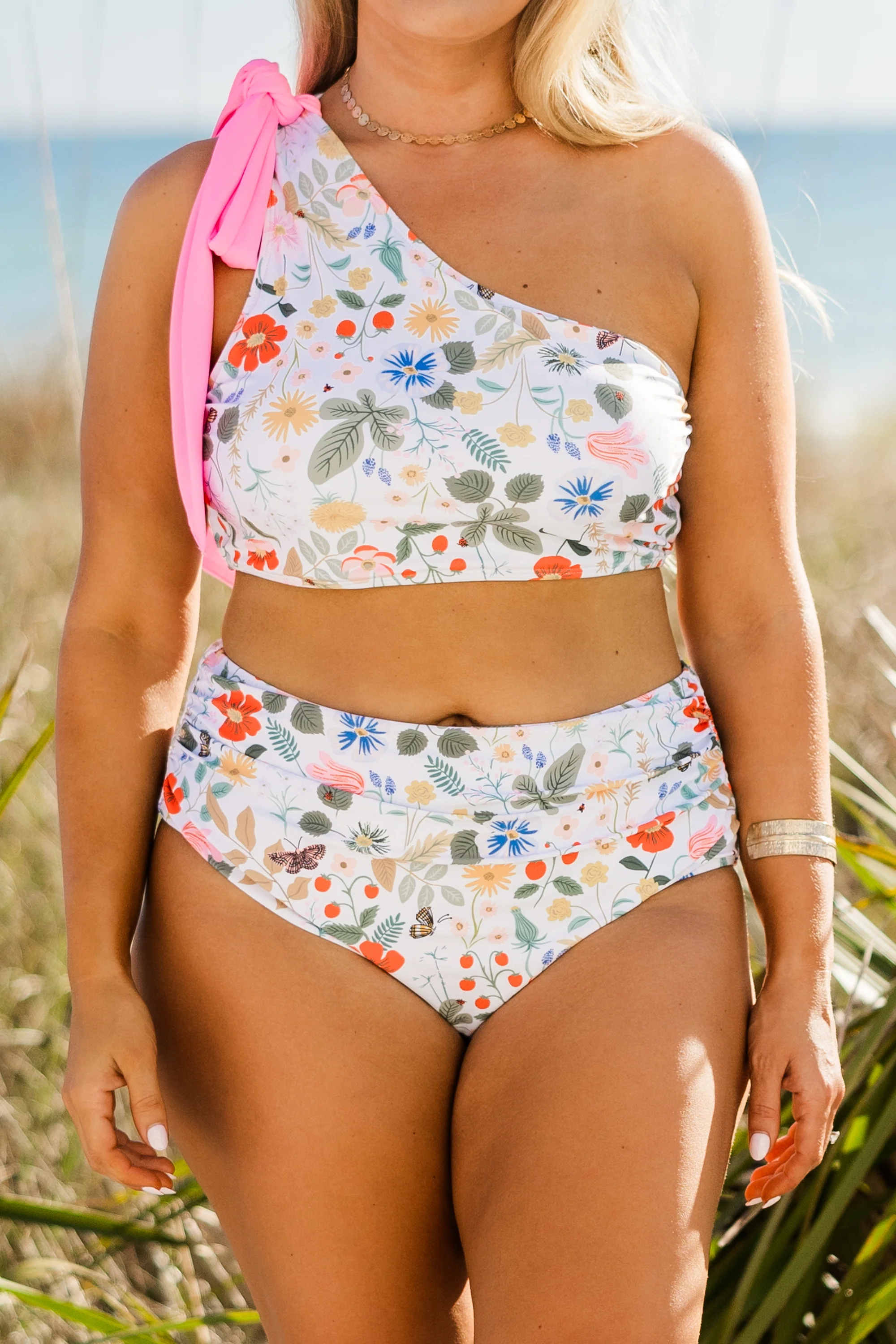 Island Allure Swim Top, Blue Floral - Giverhouse