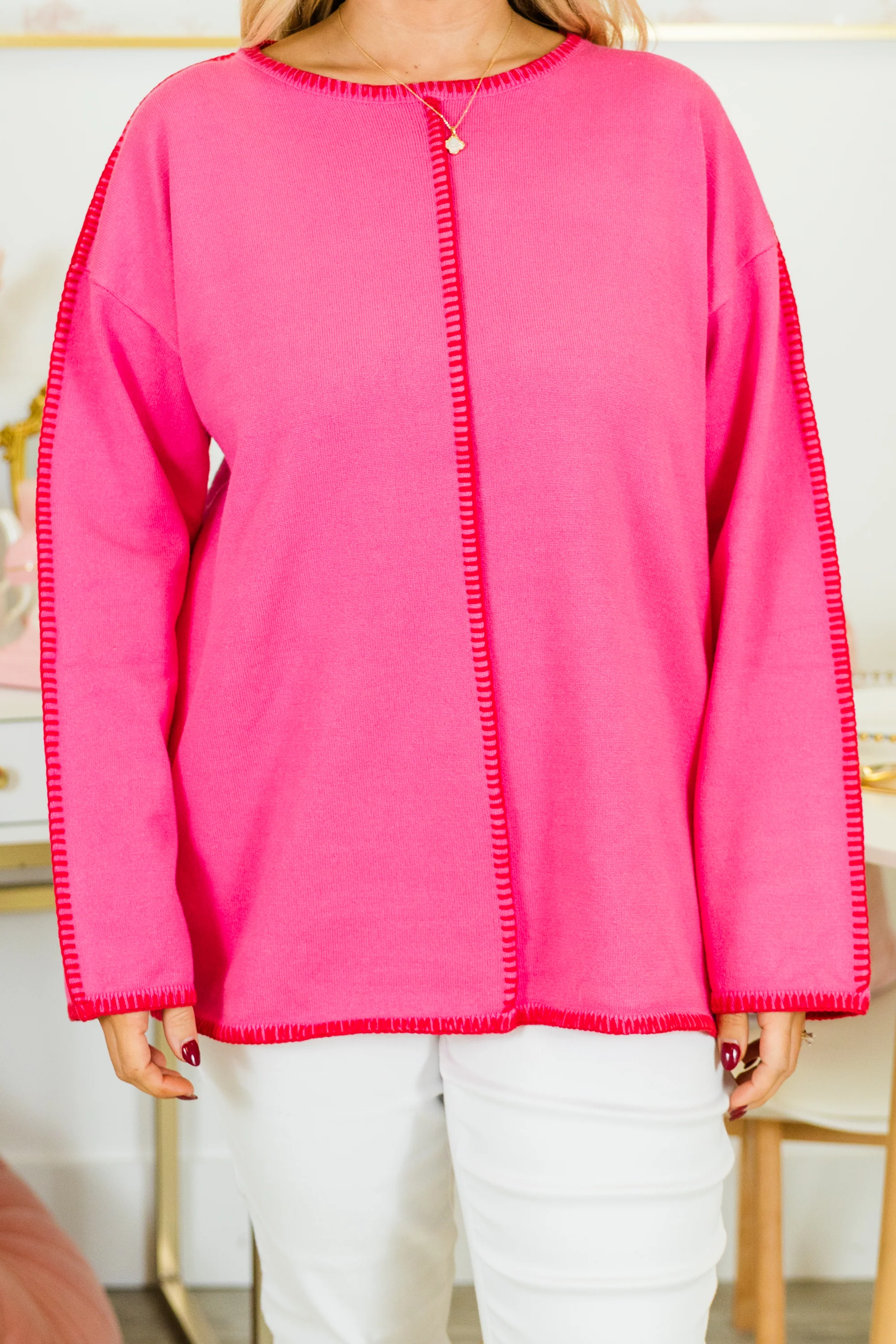 Whispered Comfort Sweater, Pink - Giverhouse