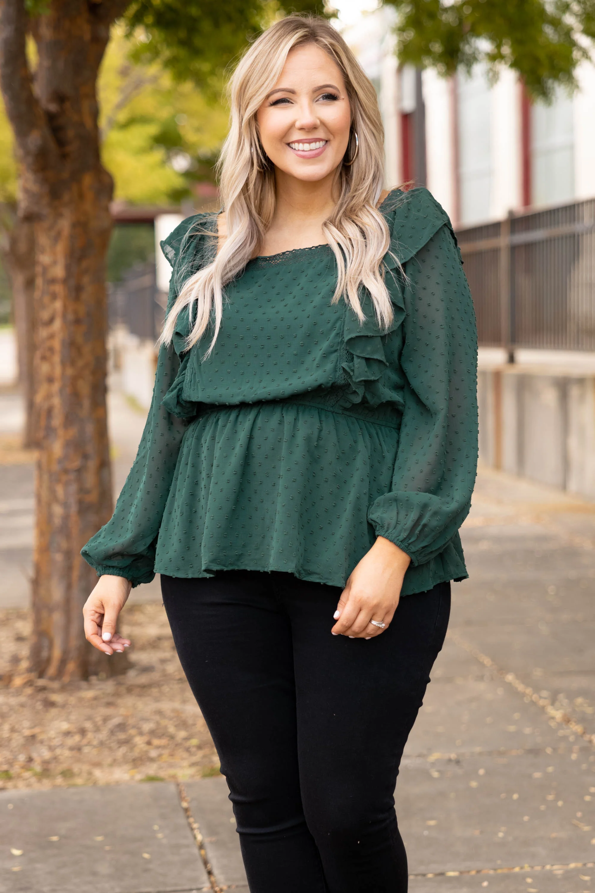 Somebody Like You Top, Hunter Green - Giverhouse