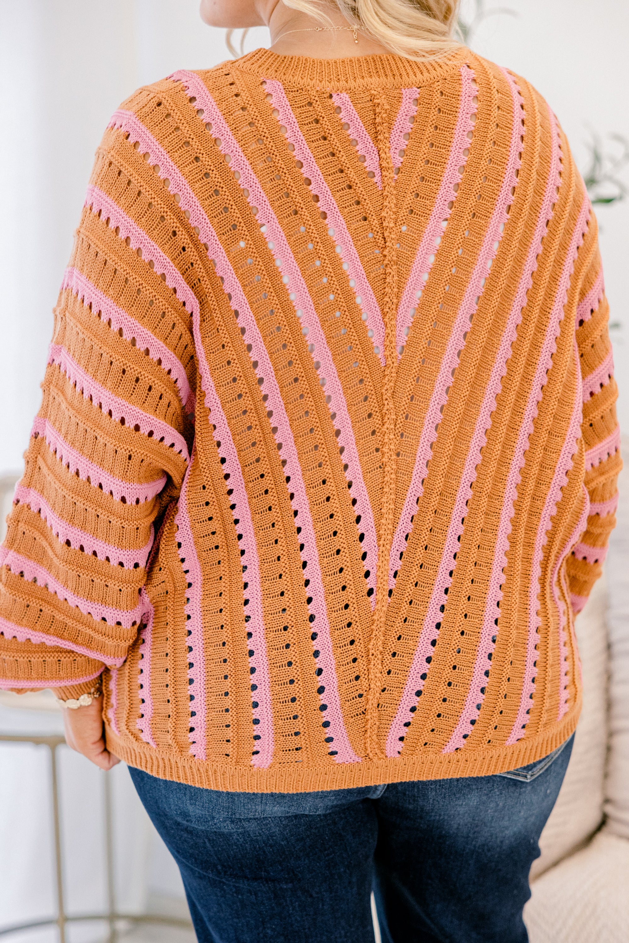 Hometown Memories Sweater, Brown-Pink - Giverhouse