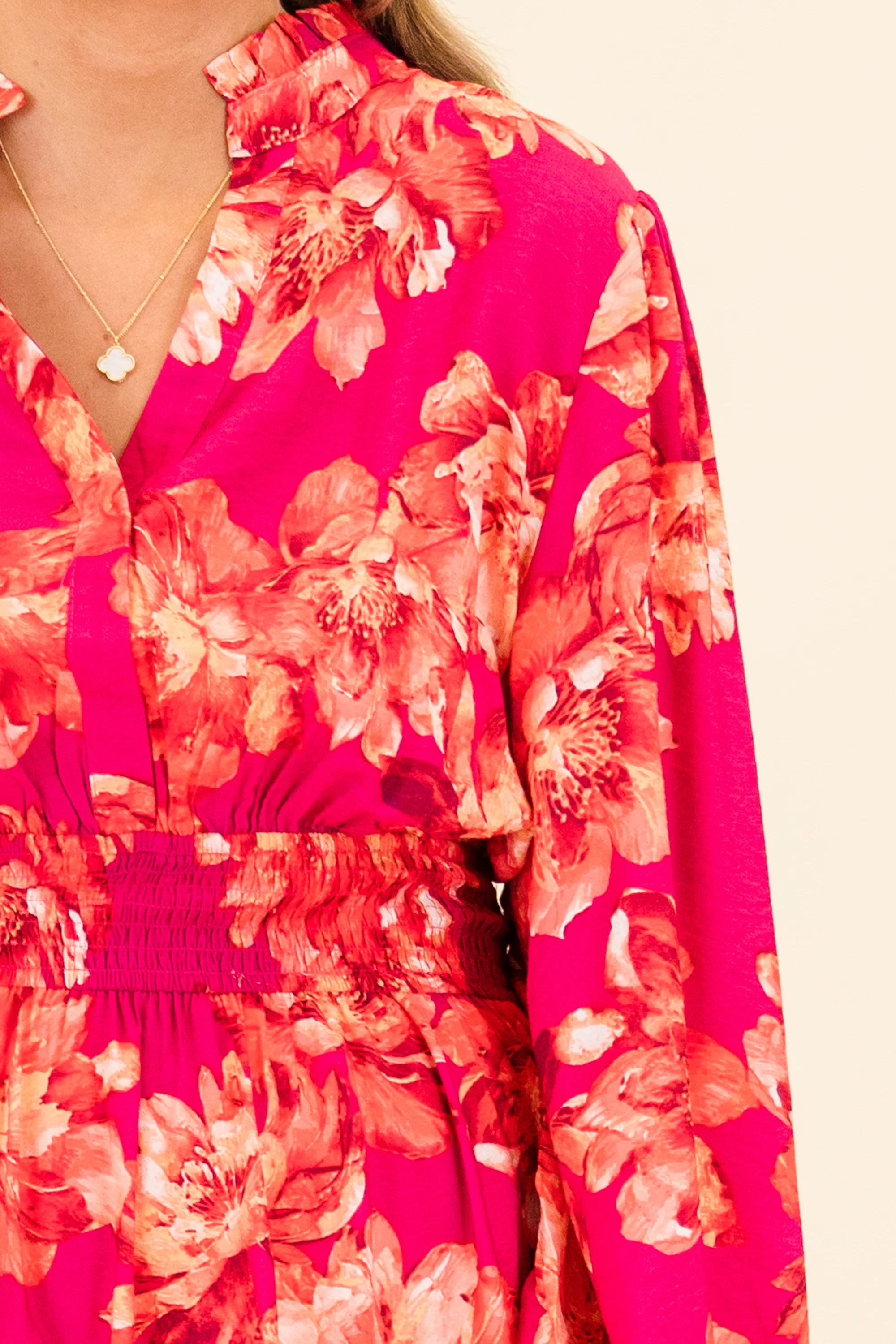 Gentle On My Mind Midi Dress, Magenta - Giverhouse