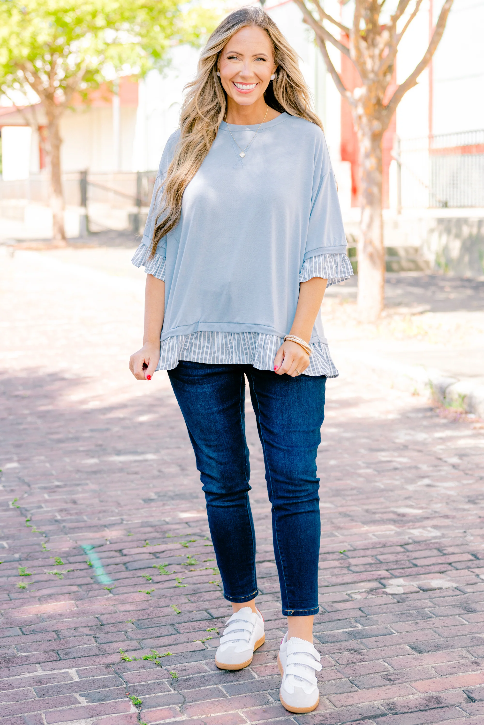 Letting It Be Top, Blue - Giverhouse