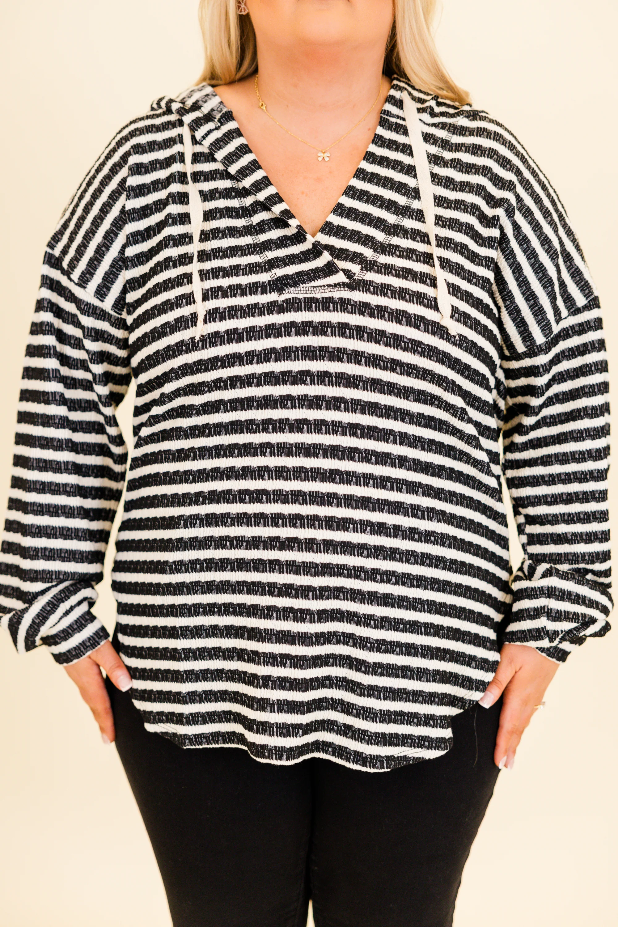 Ocean Spray Hoodie, Black-Cream - Giverhouse