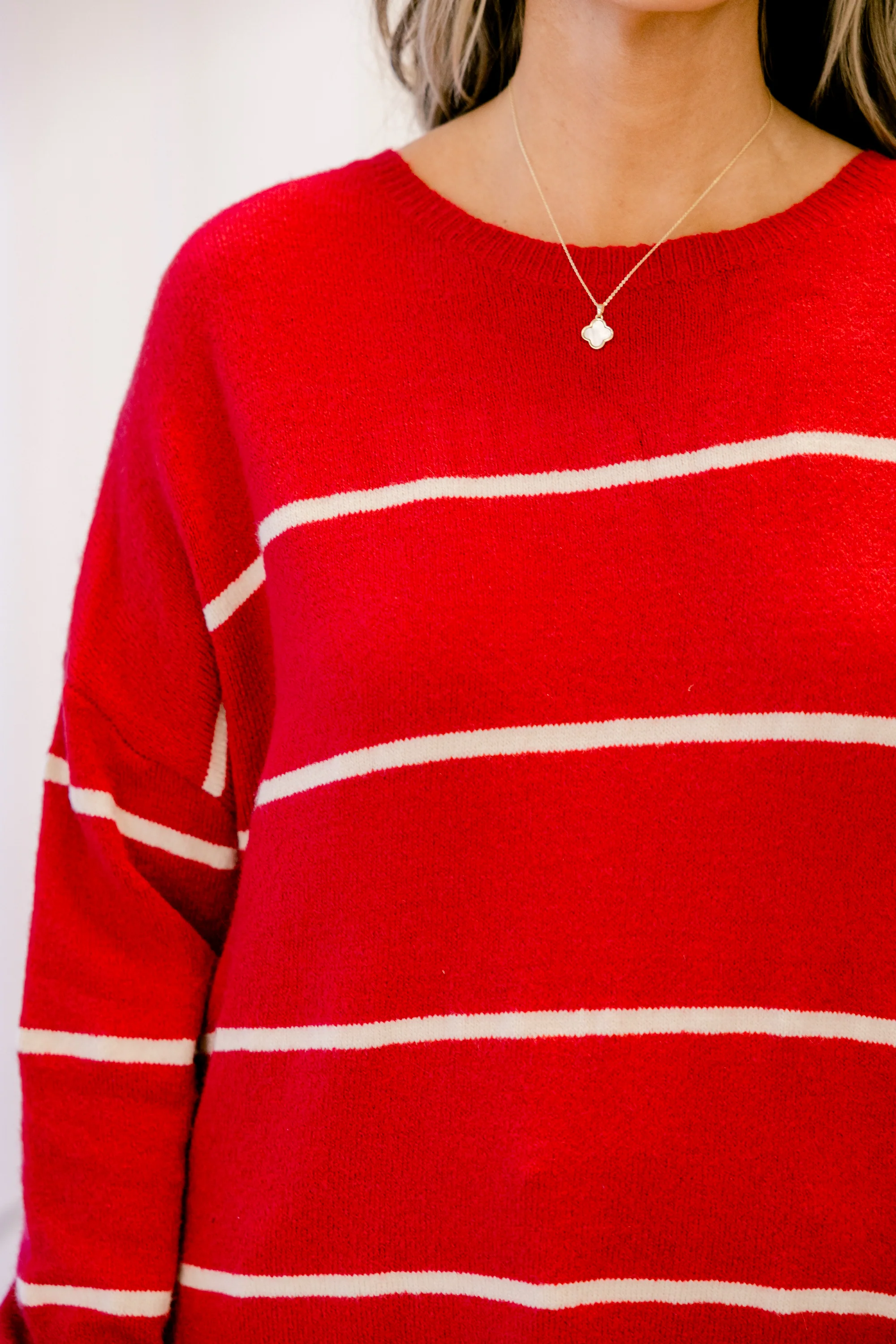 Slumber Party Sweater, Red-Cream - Giverhouse