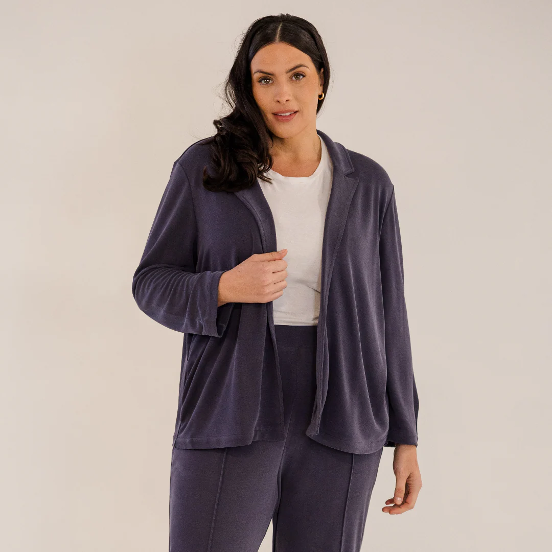 Bleecker Collar Knit Jacket, Ink Navy - Giverhouse