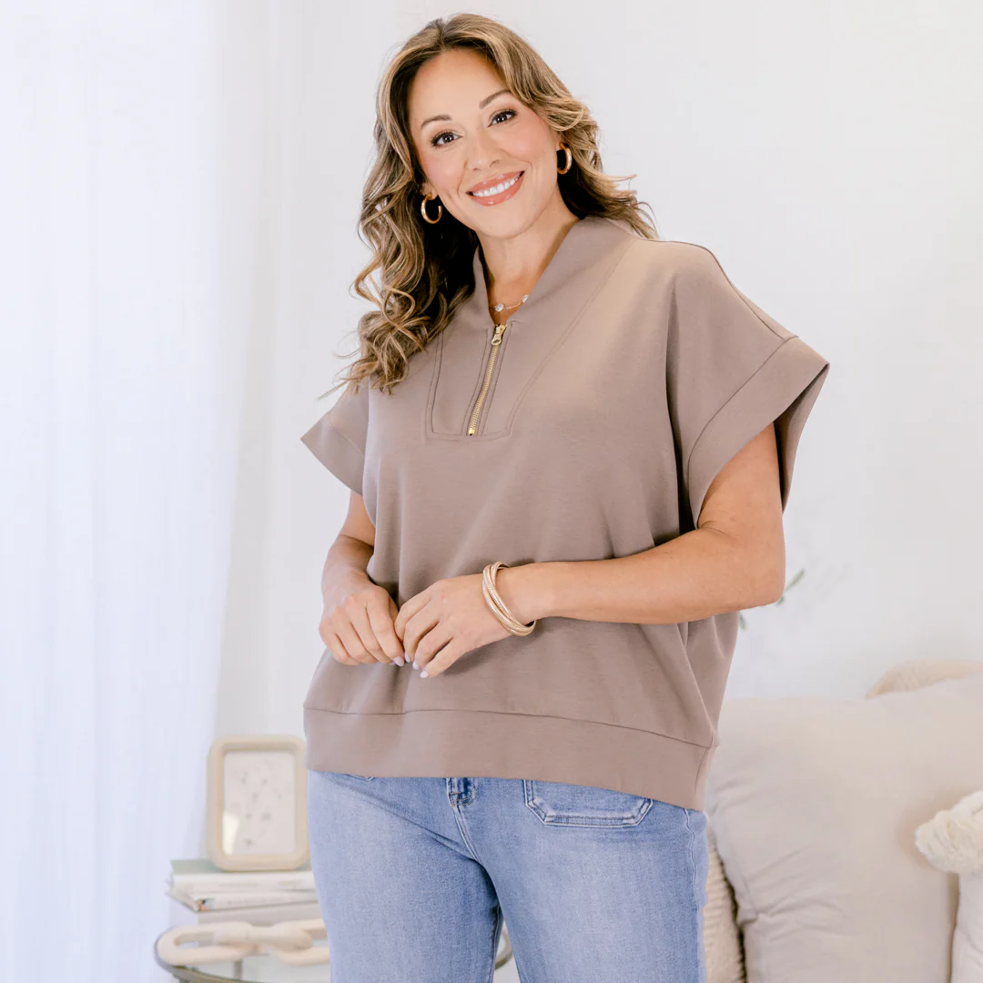 Keepin' It Simple Top, Cocoa - Giverhouse