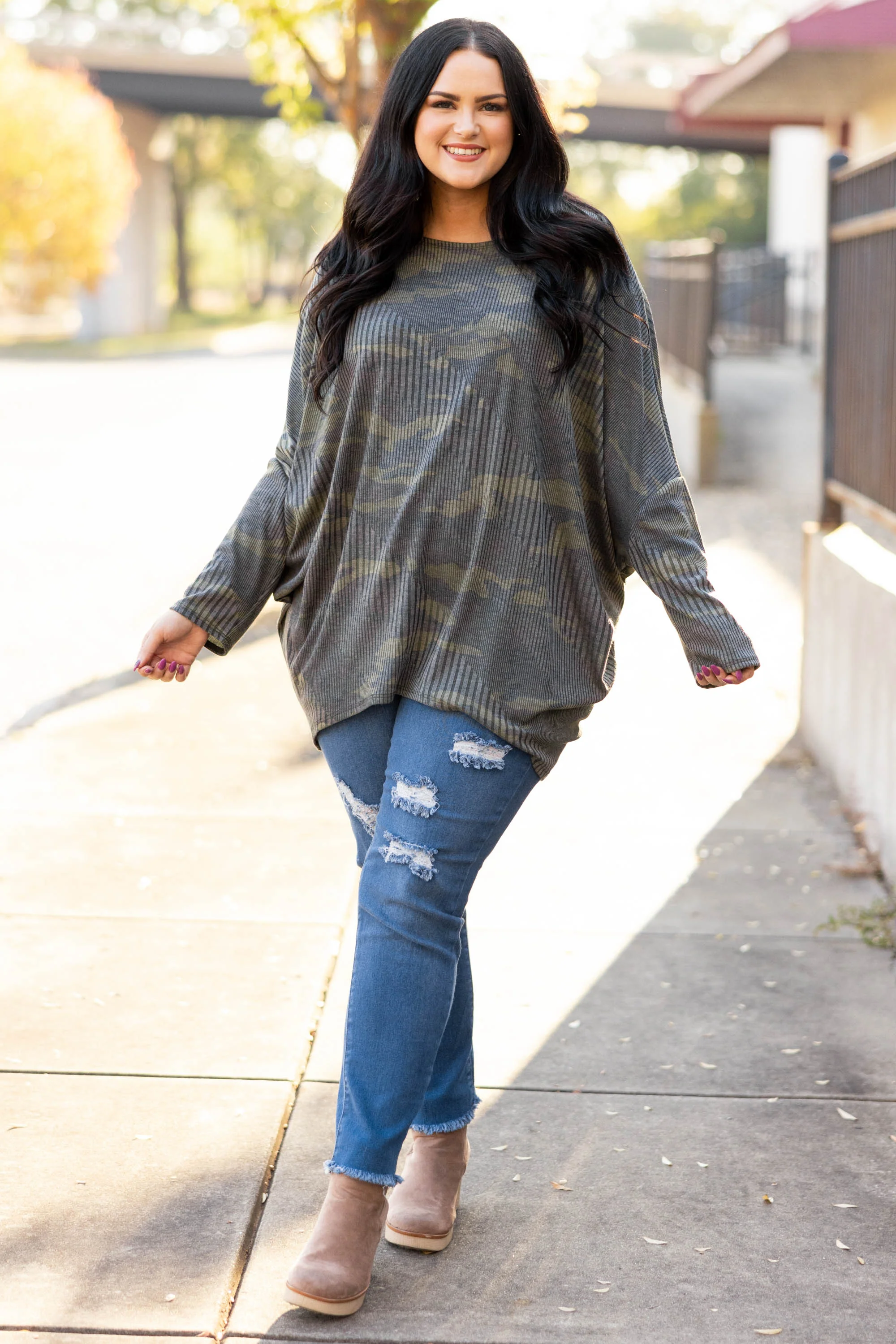 Happy All The Time Top, Army - Giverhouse