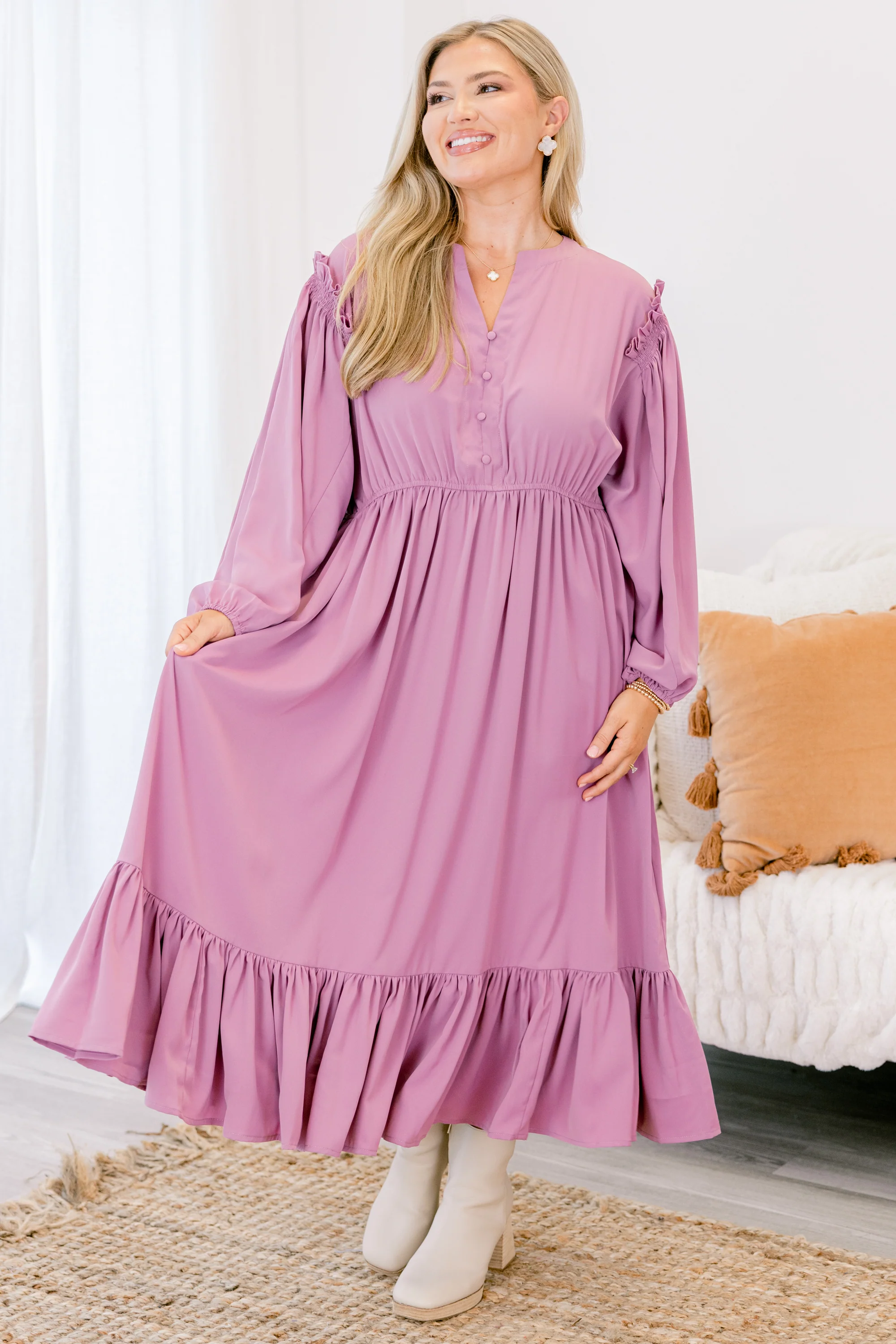 Memorize Today Dress, Light Plum - Giverhouse