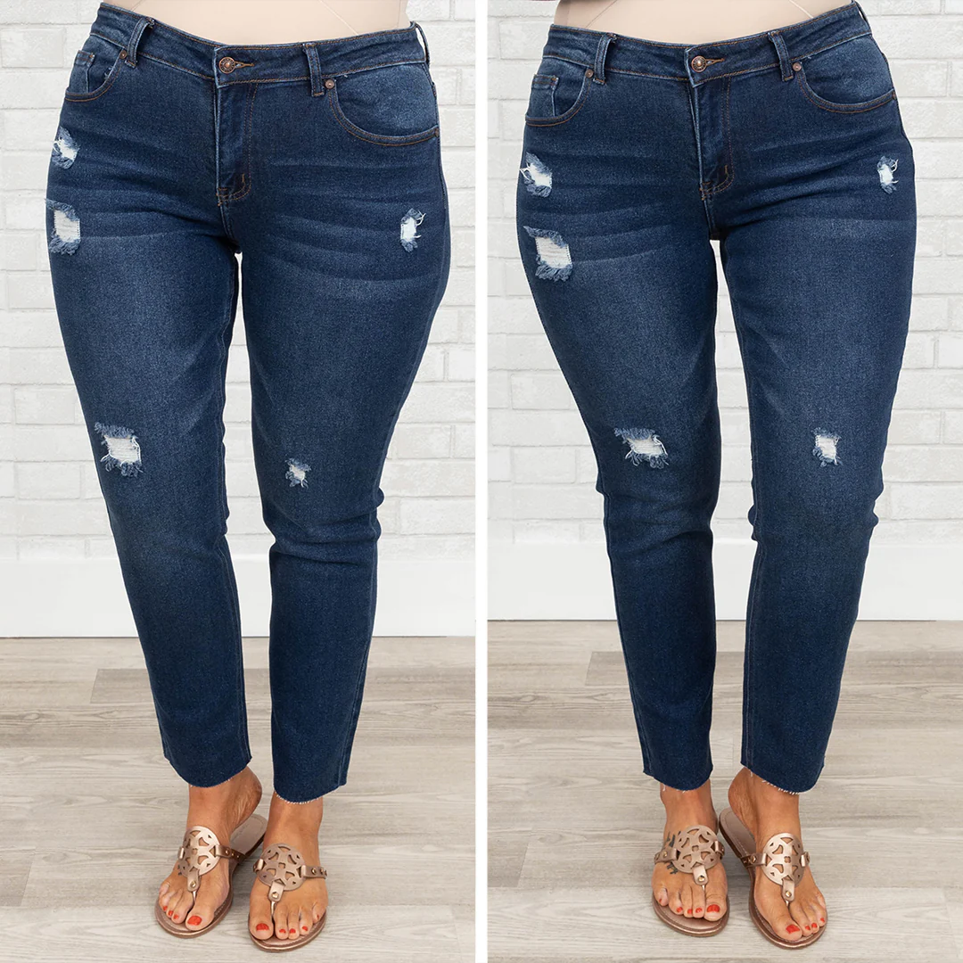 Walk That Walk Jeggings, Dark Wash - Giverhouse