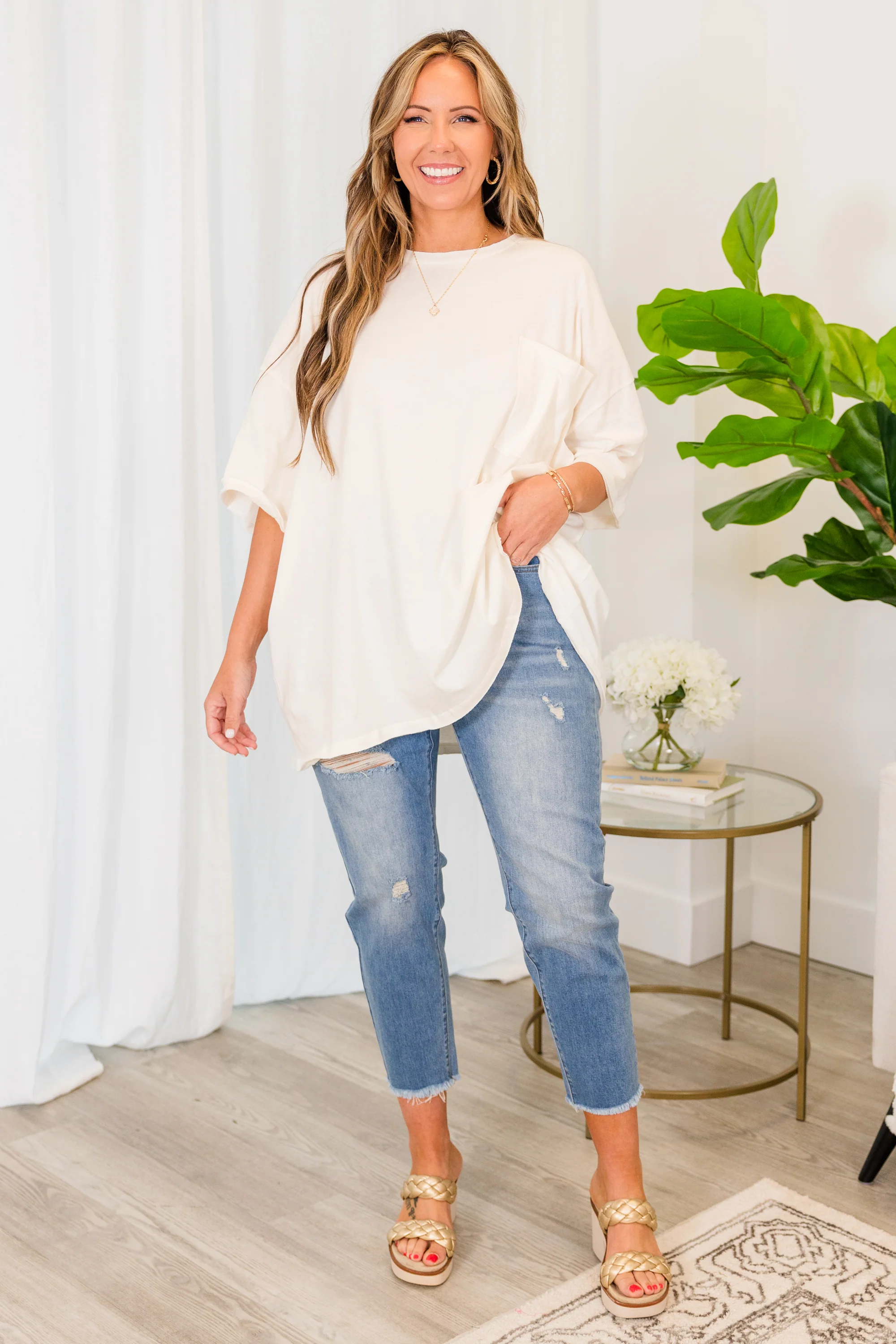 It Comes Naturally Top, Ivory - Giverhouse