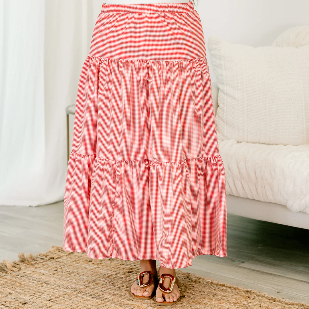 Said In Stride Skirt, Red - Giverhouse