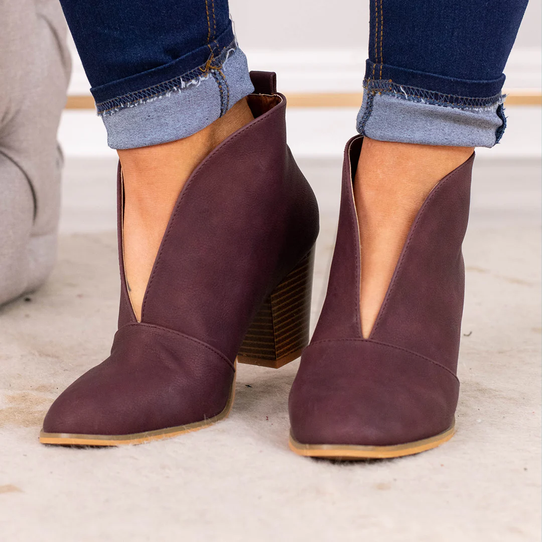 Keep On Walkin' Booties, Wine - Giverhouse