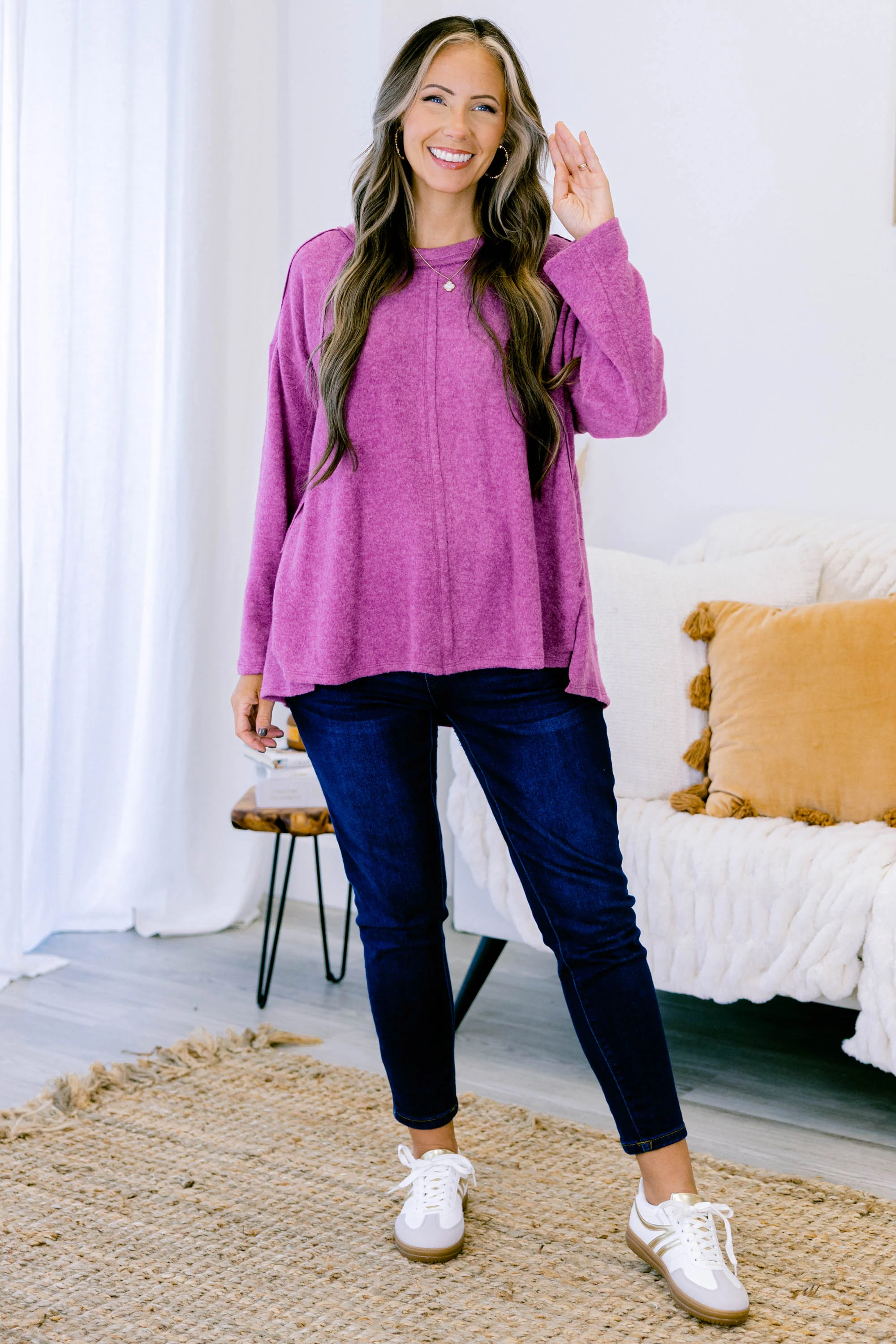 Perfect Weekend Top, Light Plum - Giverhouse