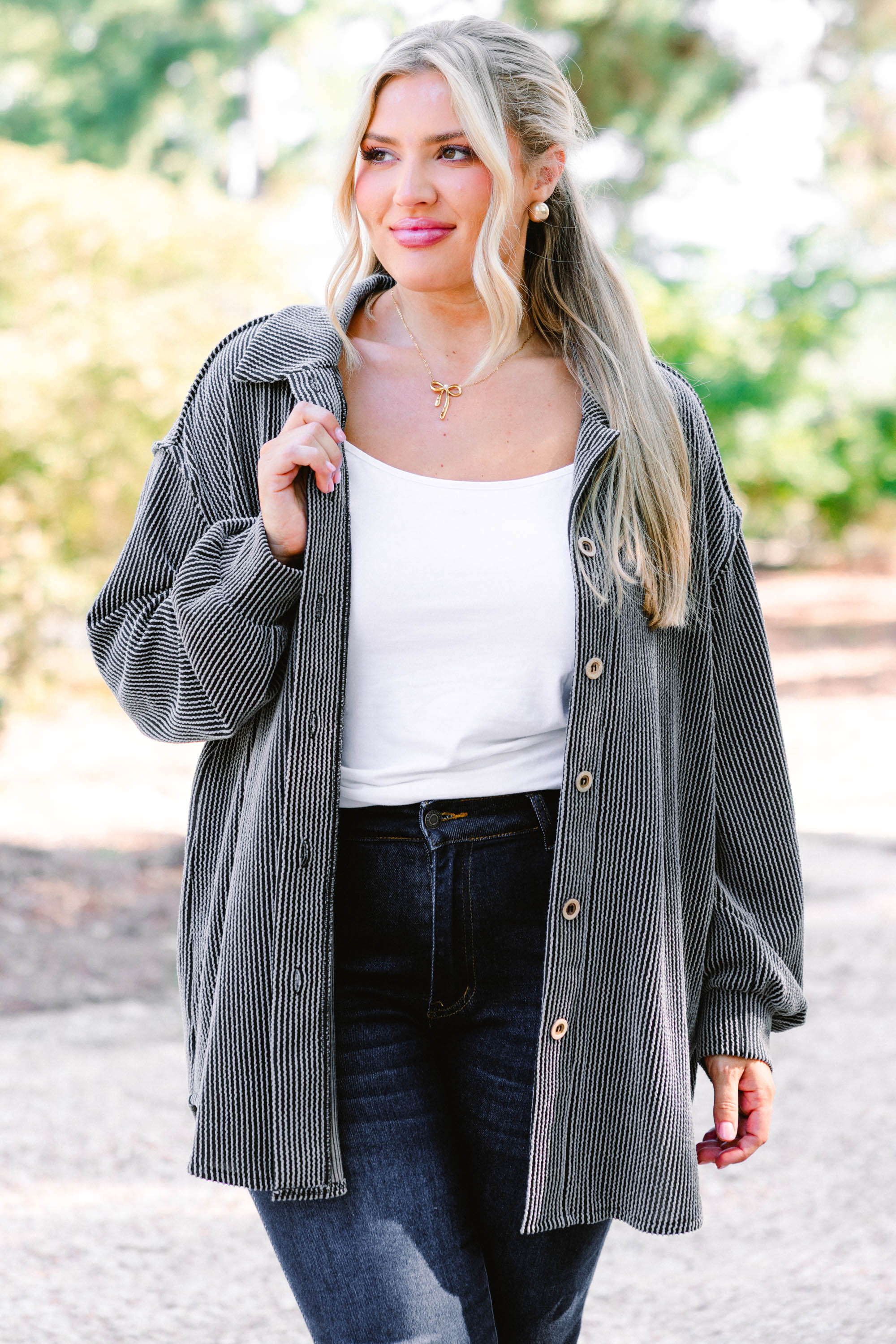 Same For Me Shacket, Charcoal - Giverhouse