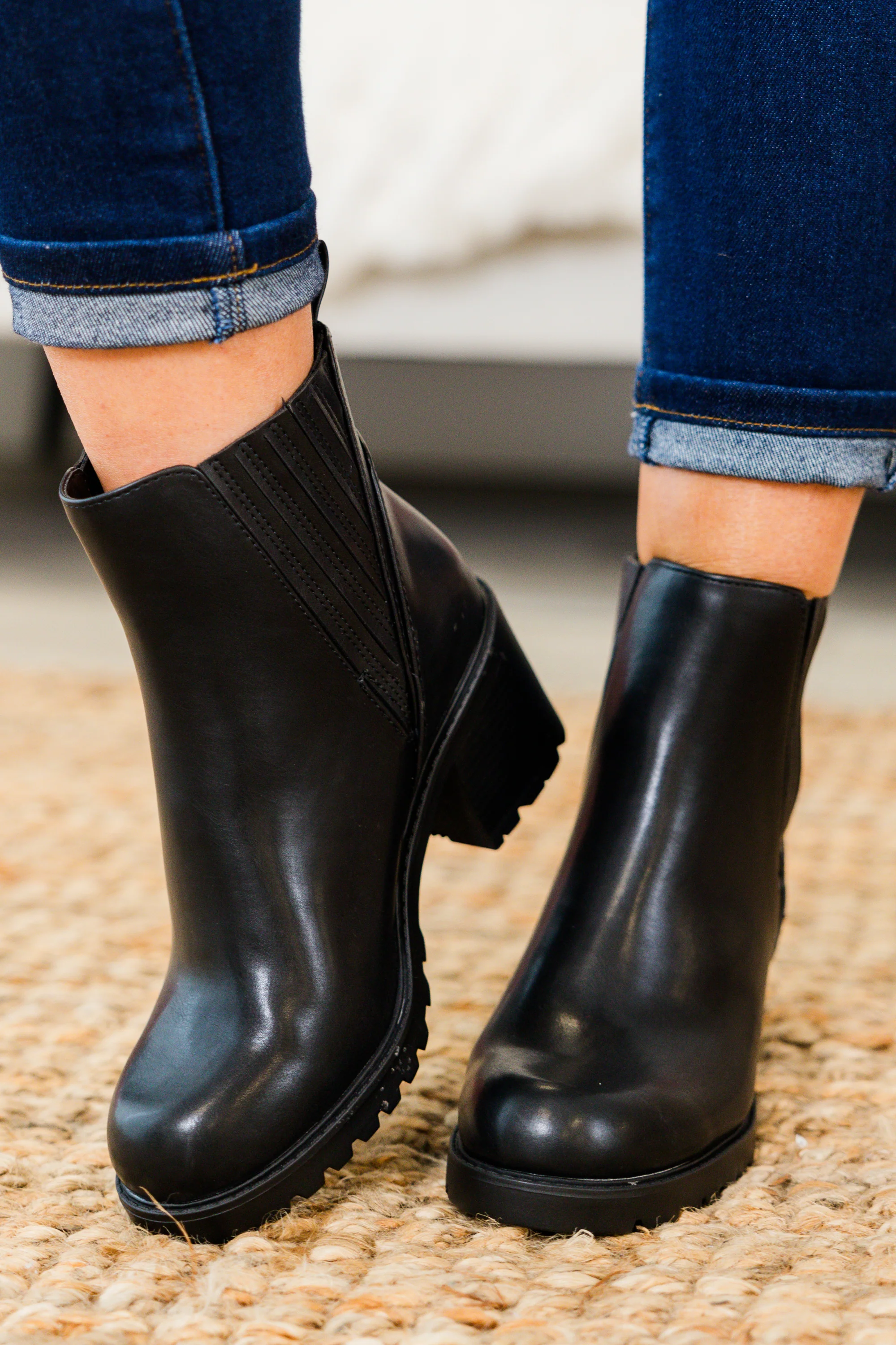 Shift In Perspective Booties, Black - Giverhouse