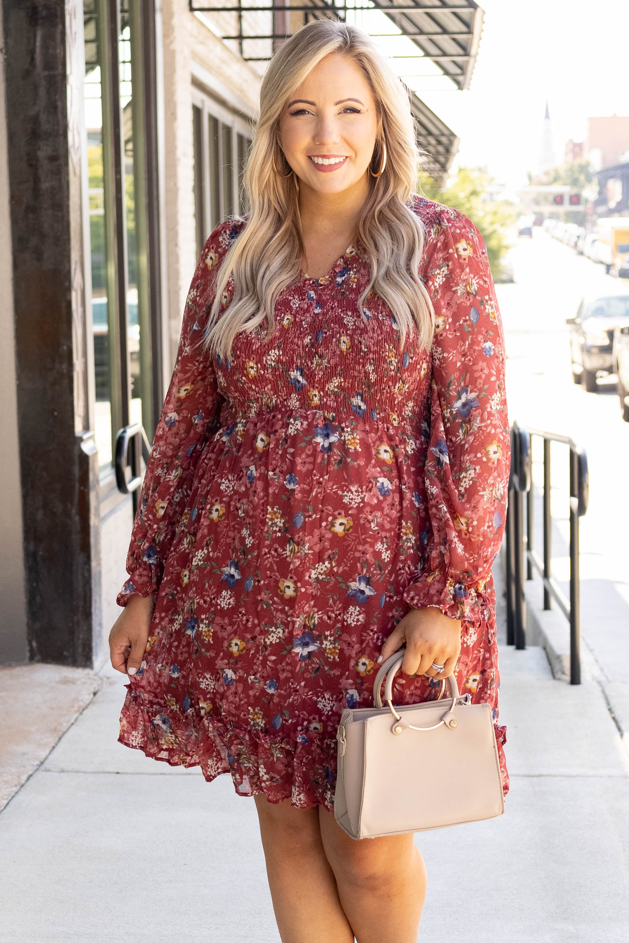 Midnight Train To Georgia Dress, Burgundy - Giverhouse