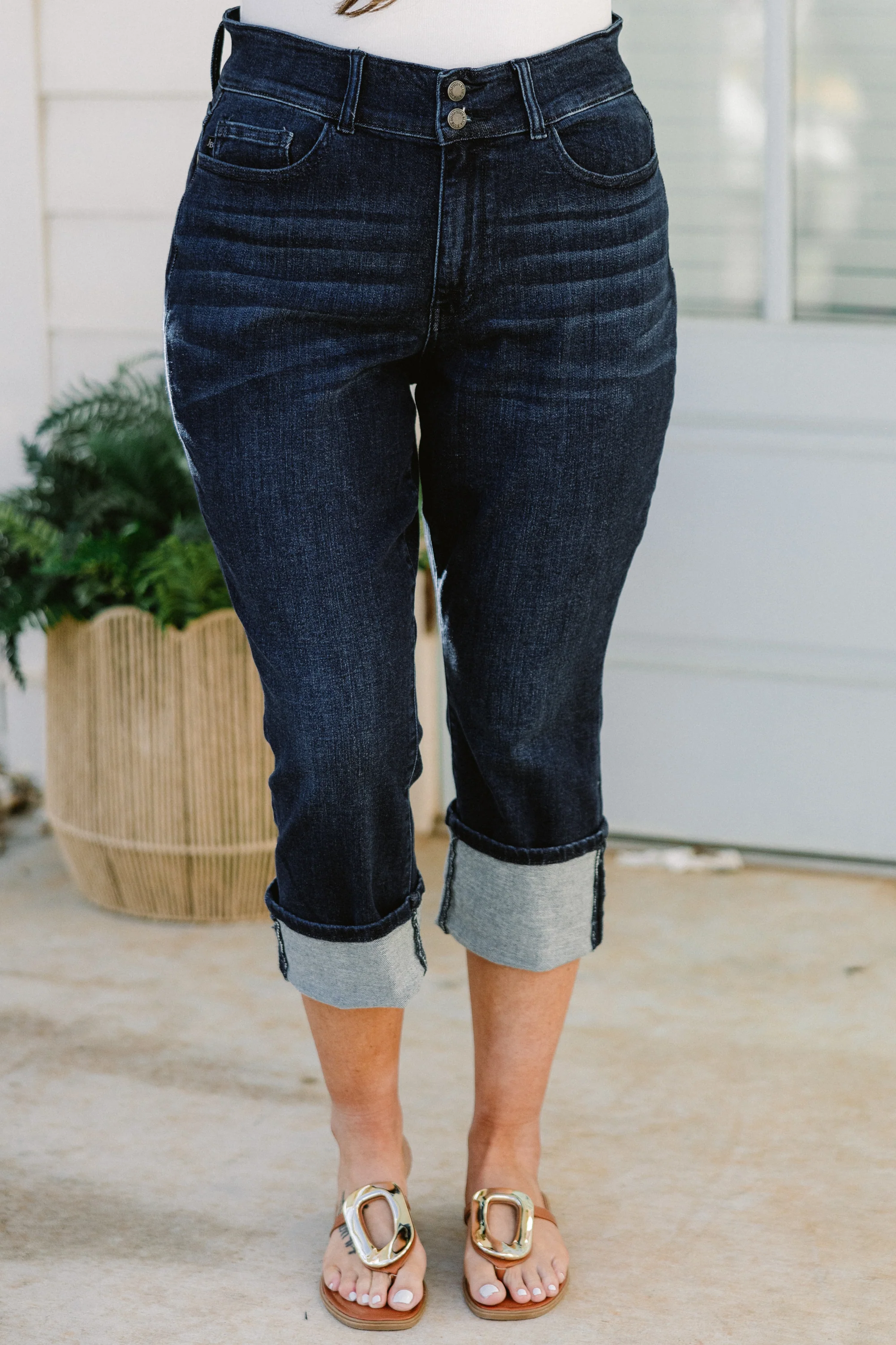 Judy Blue: Meet You There Capris, Blue - Giverhouse