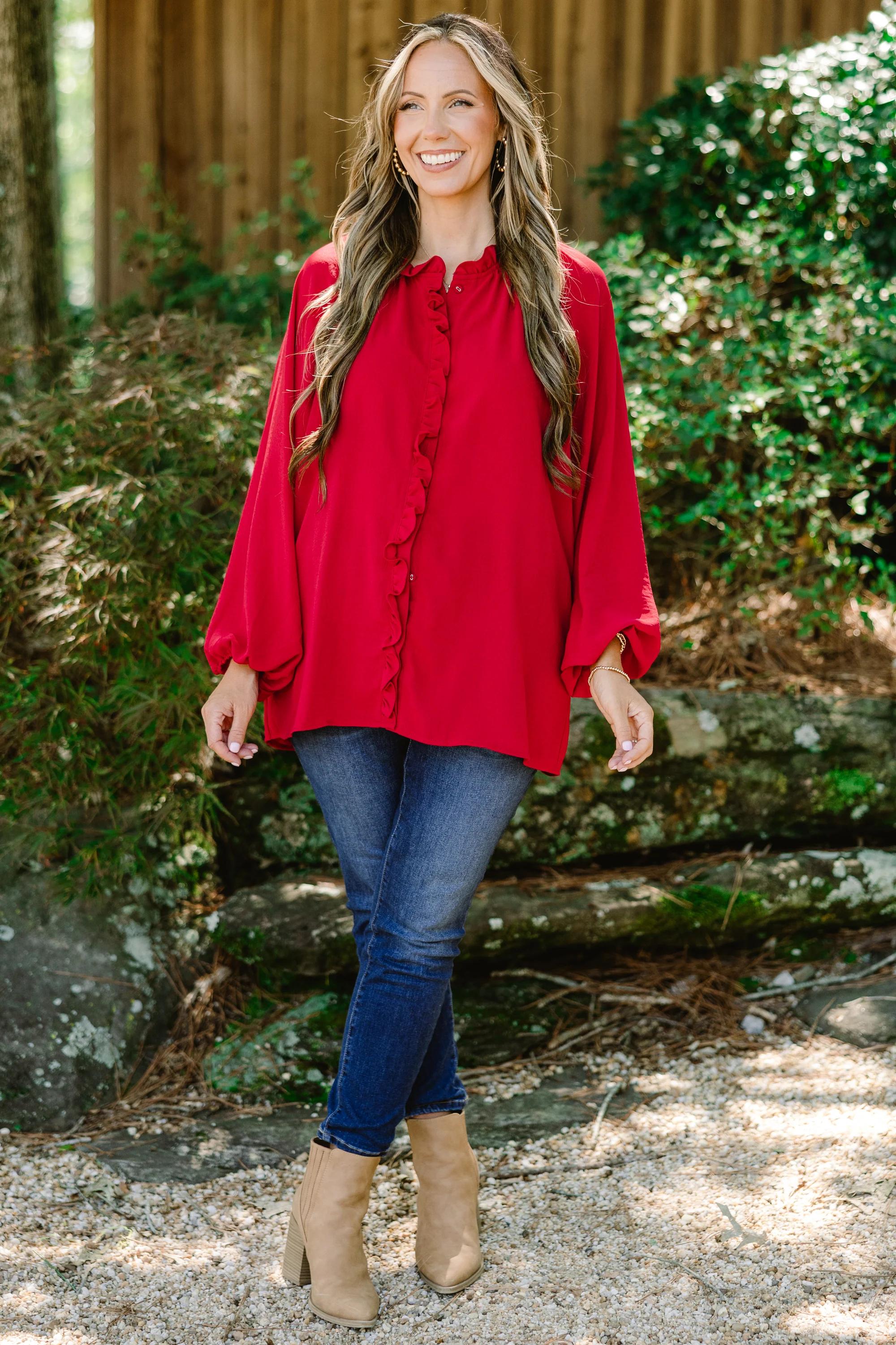 Pour Into Yourself Top, Red - Giverhouse