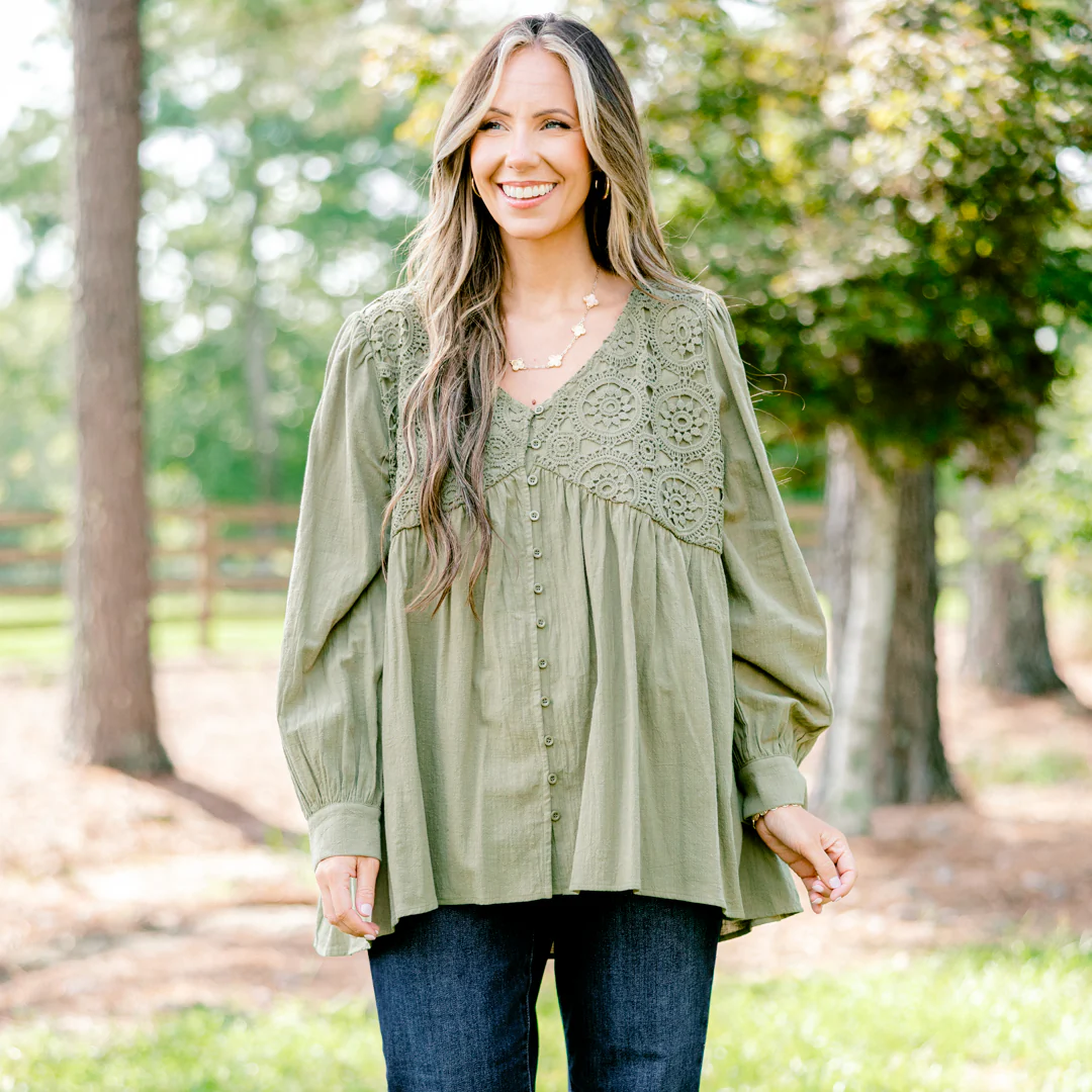 Fireside Stories Top, Olive - Giverhouse