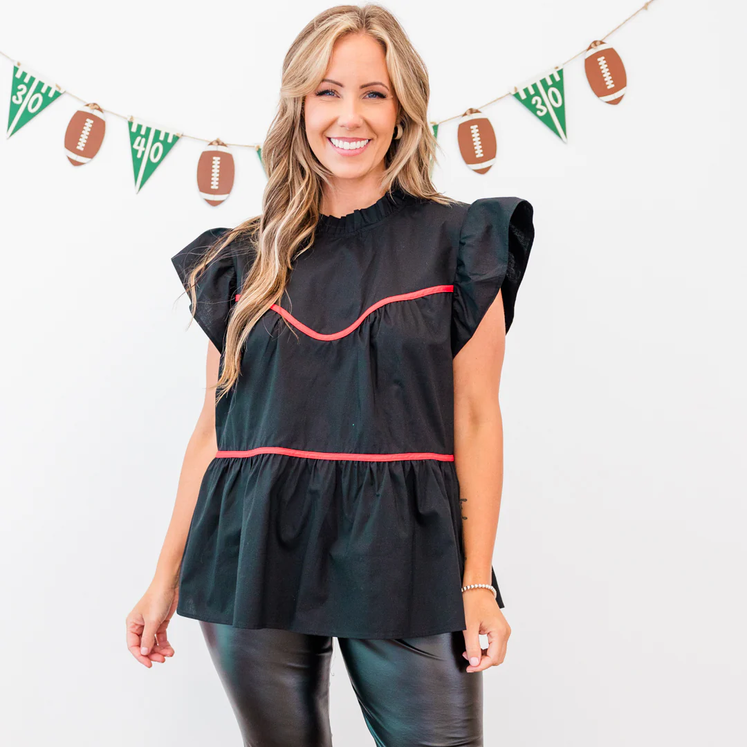 All The Spirit Top, Black-Red - Giverhouse