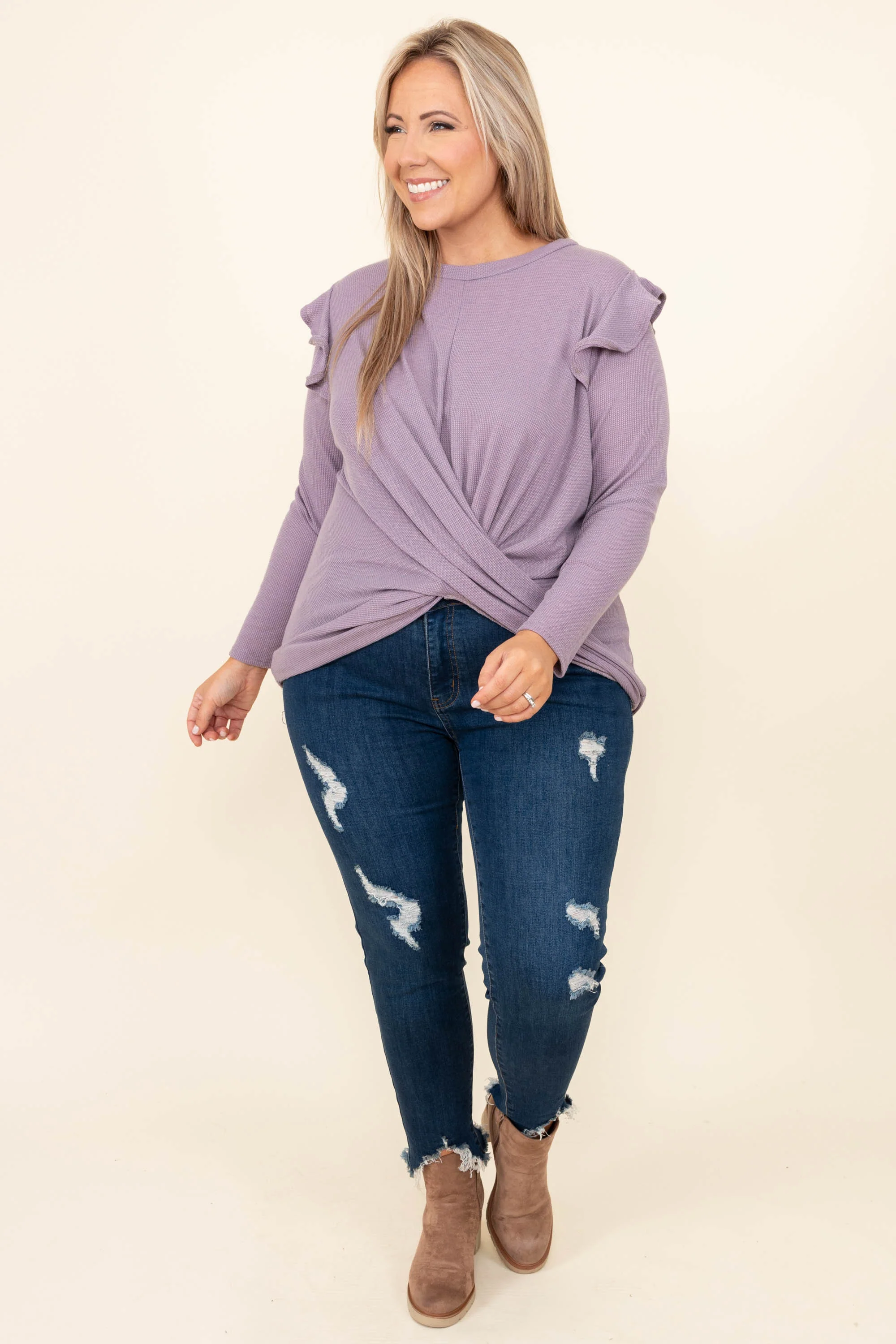 Well Hello There Top, Dusty Plum - Giverhouse