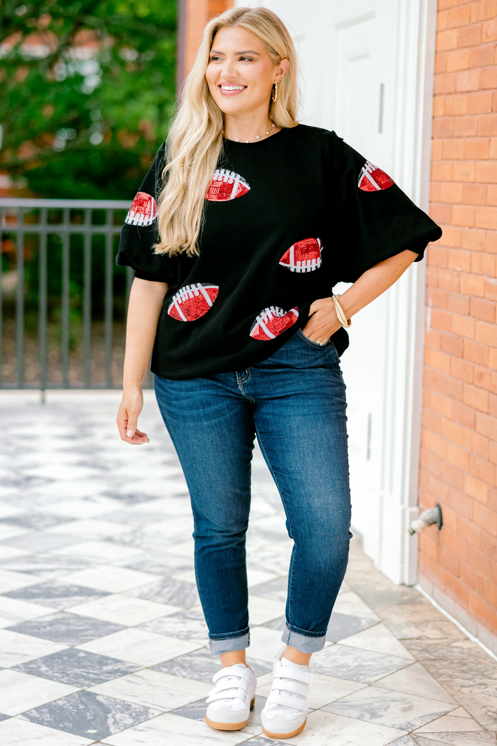 Touchdown Sparkle Top, Black - Giverhouse