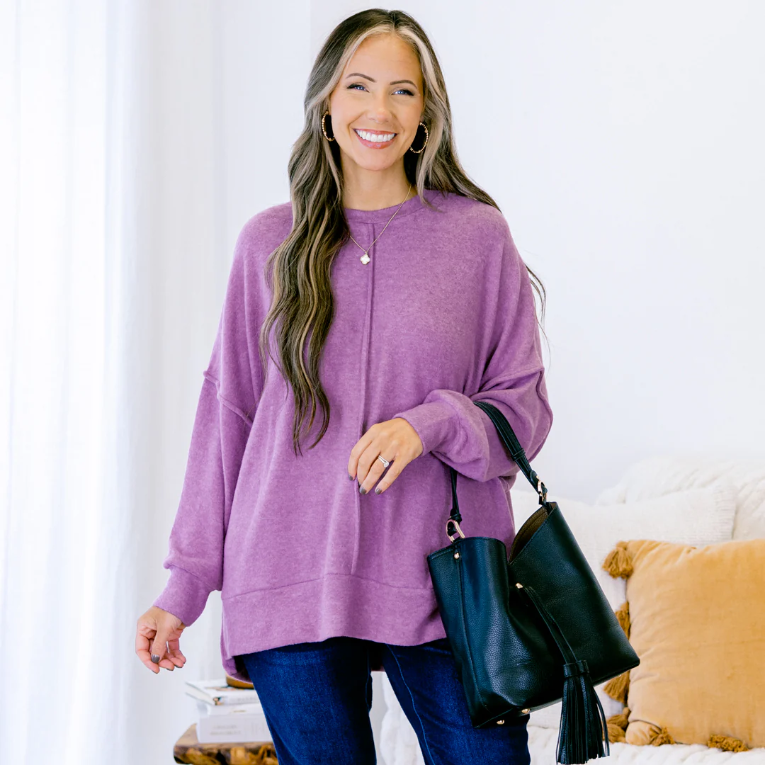 So Comfy Sweater, Bright Violet - Giverhouse