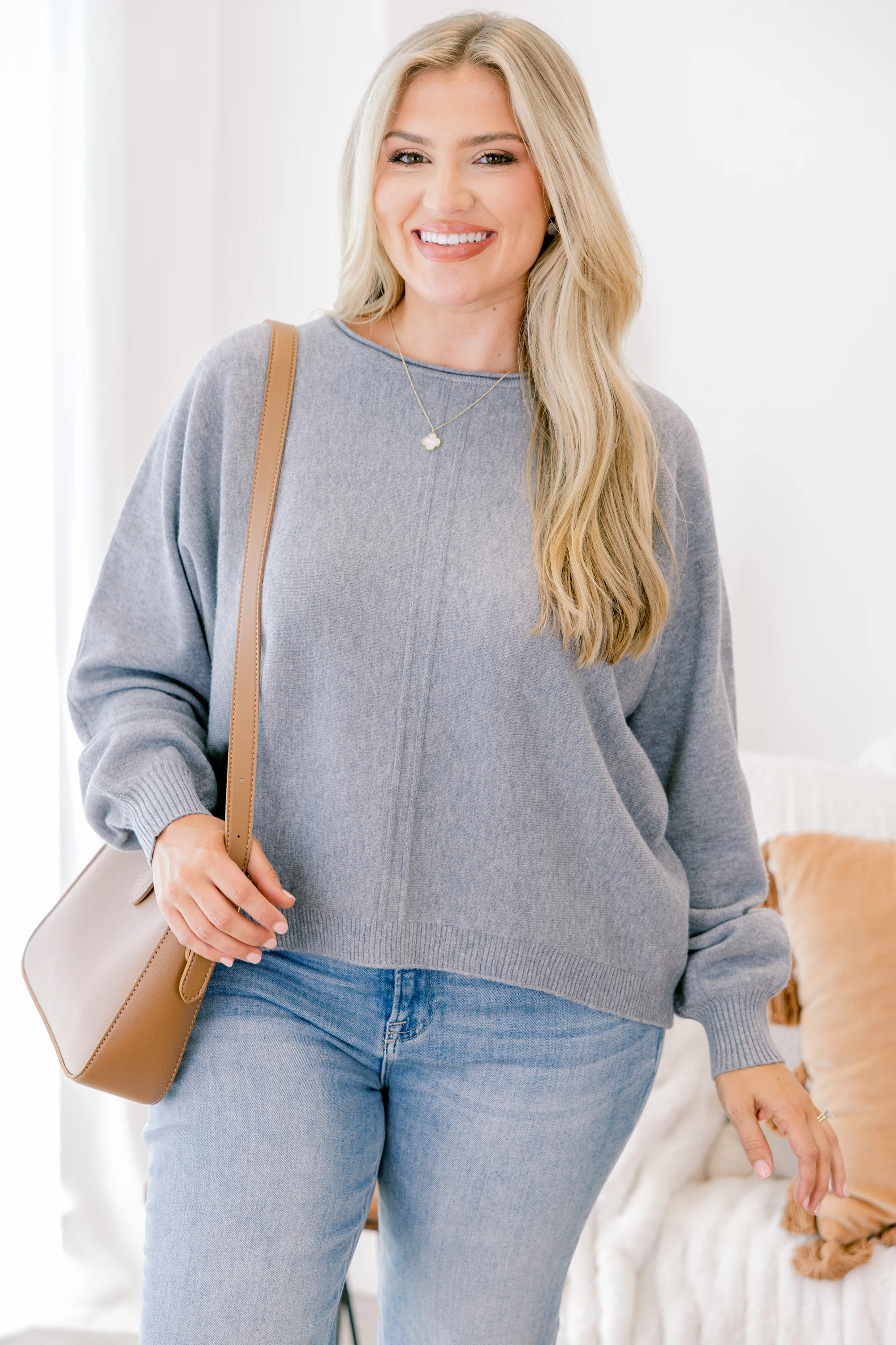 Anywhere We Go Sweater, Heather Gray - Giverhouse