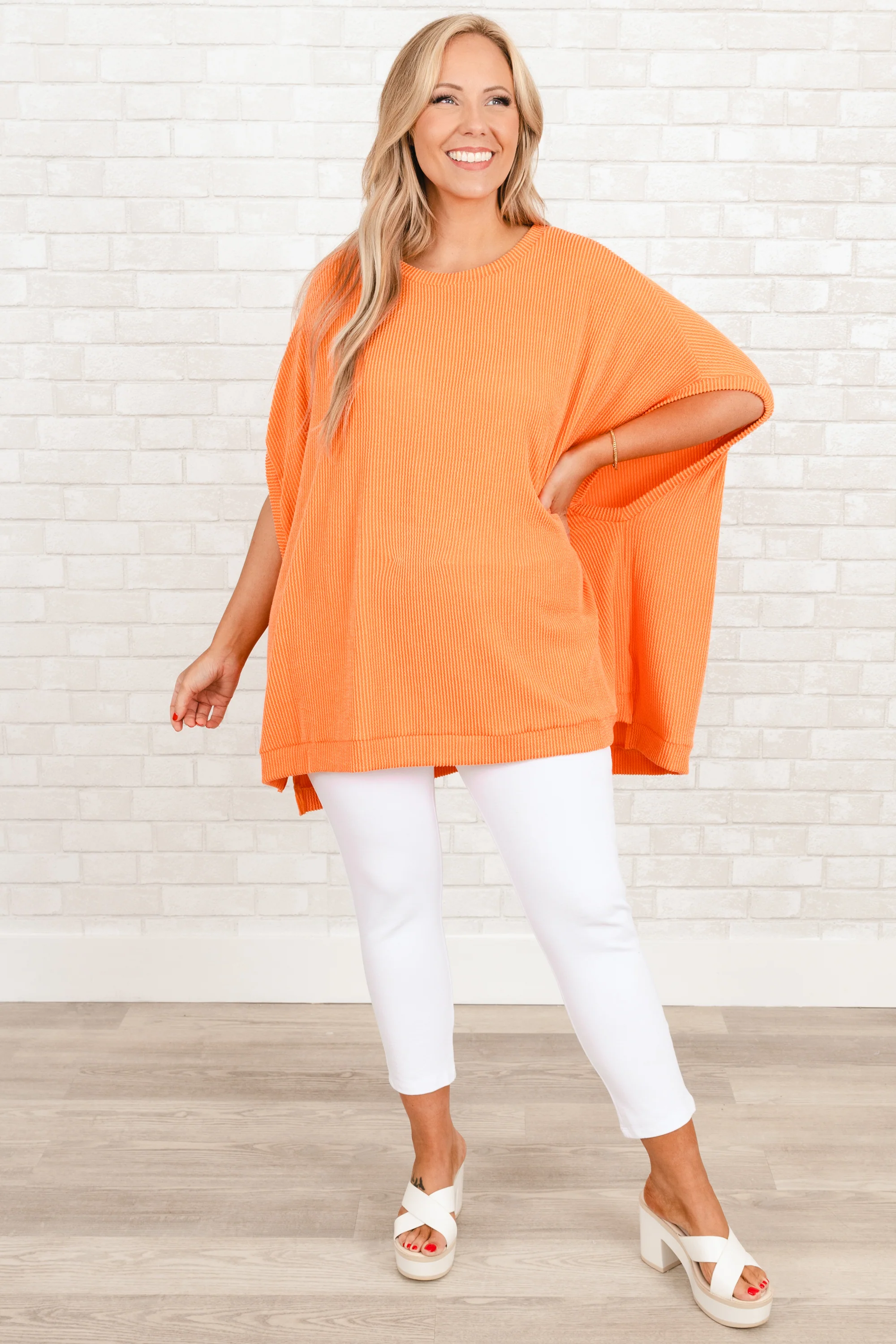 All About Knits Top, Orange - Giverhouse