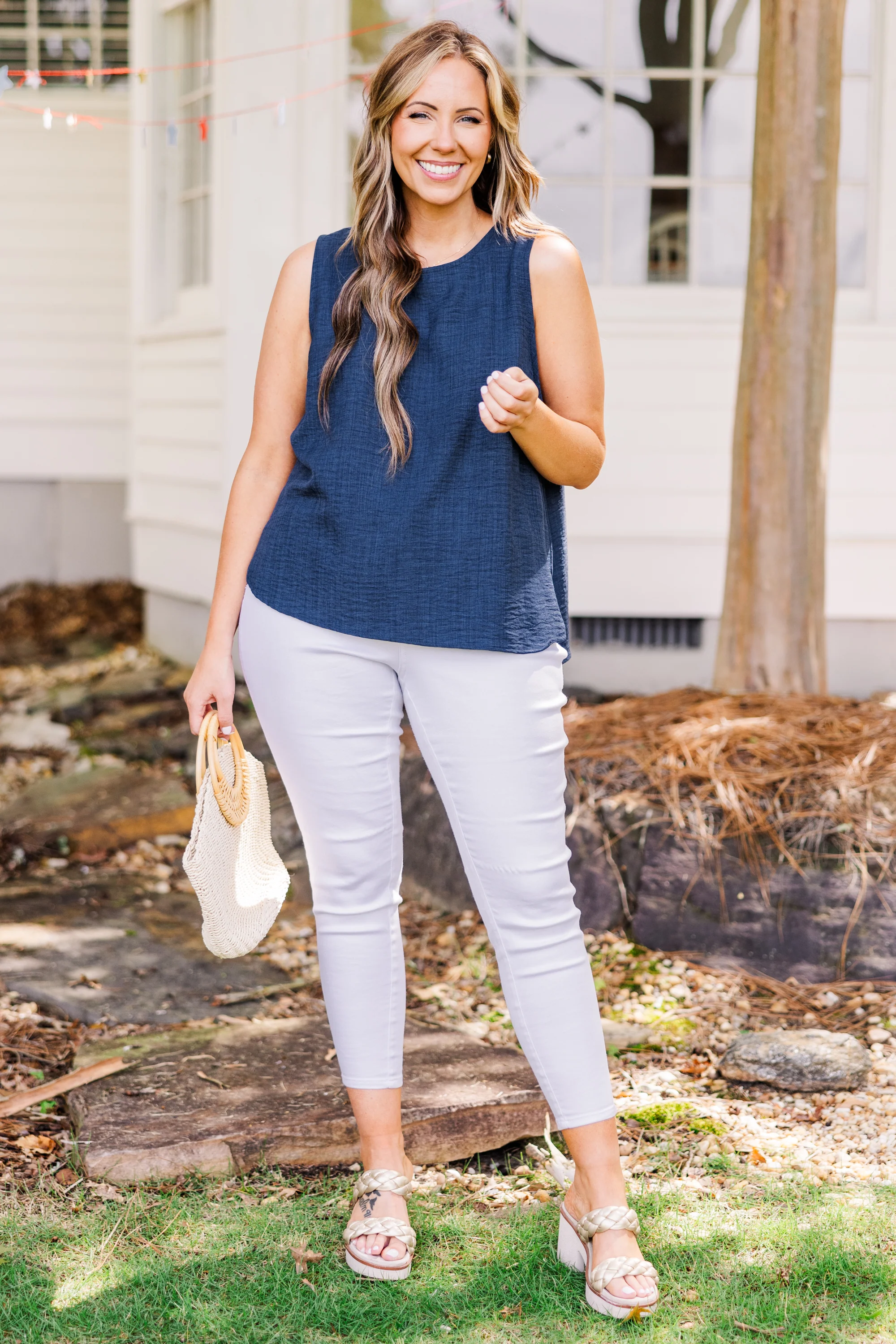 Easy Breezy Top, Navy Blue - Giverhouse