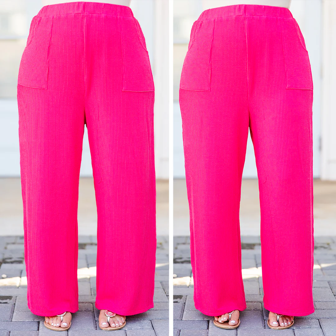 You Know Knit Pants, Hot Pink - Giverhouse