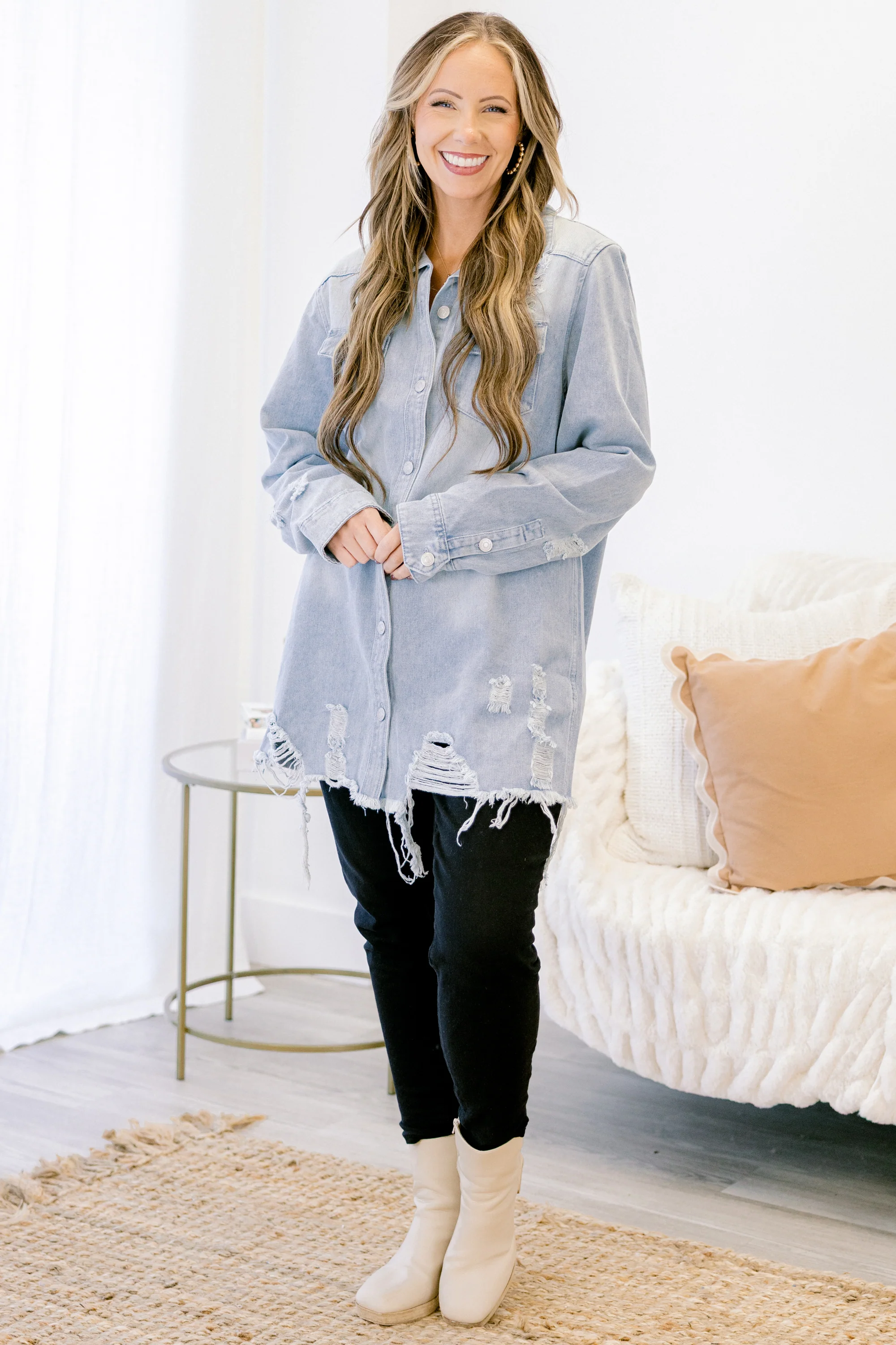 Chill As Can Be Top, Light Blue - Giverhouse