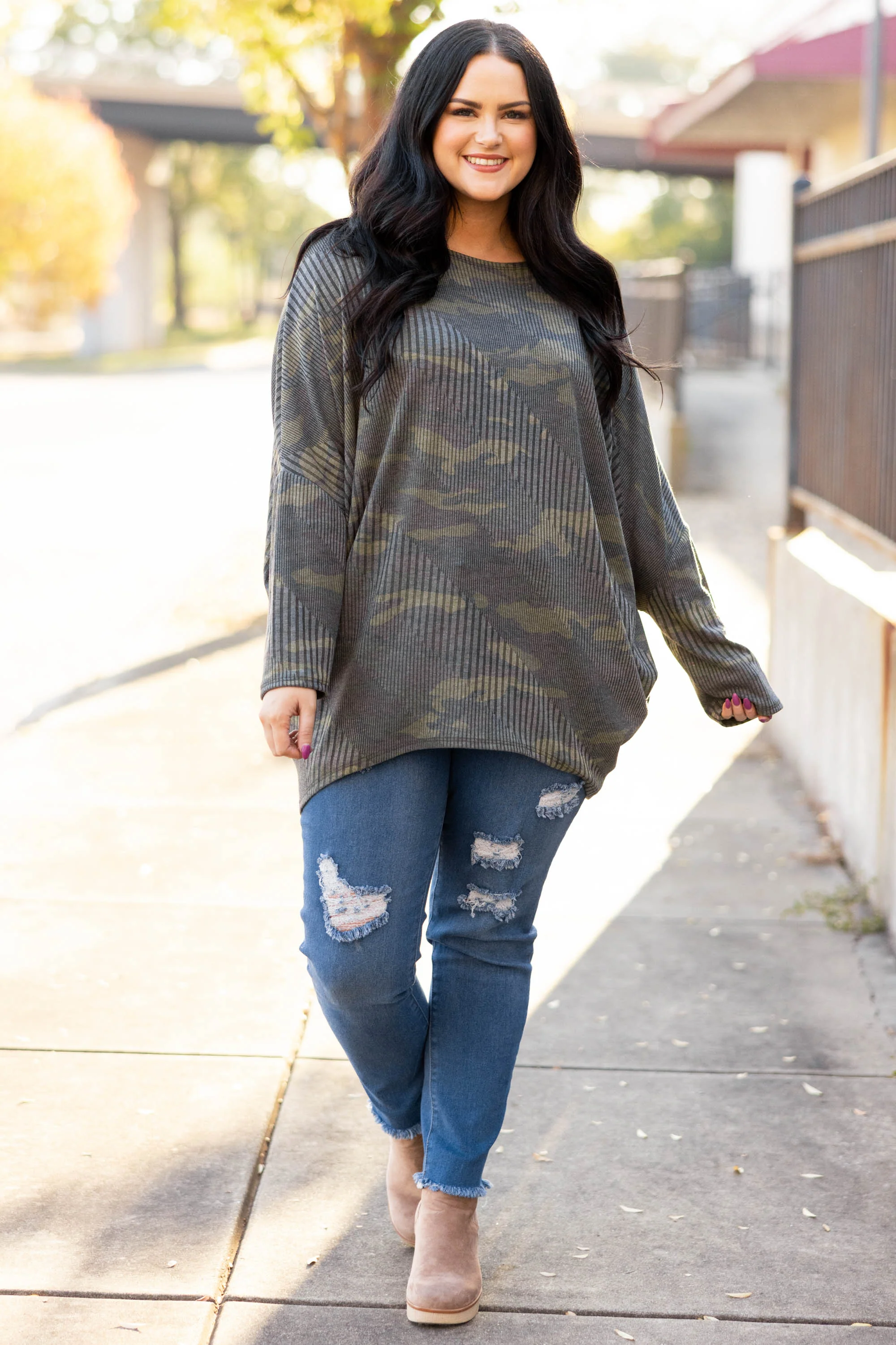 Happy All The Time Top, Army - Giverhouse