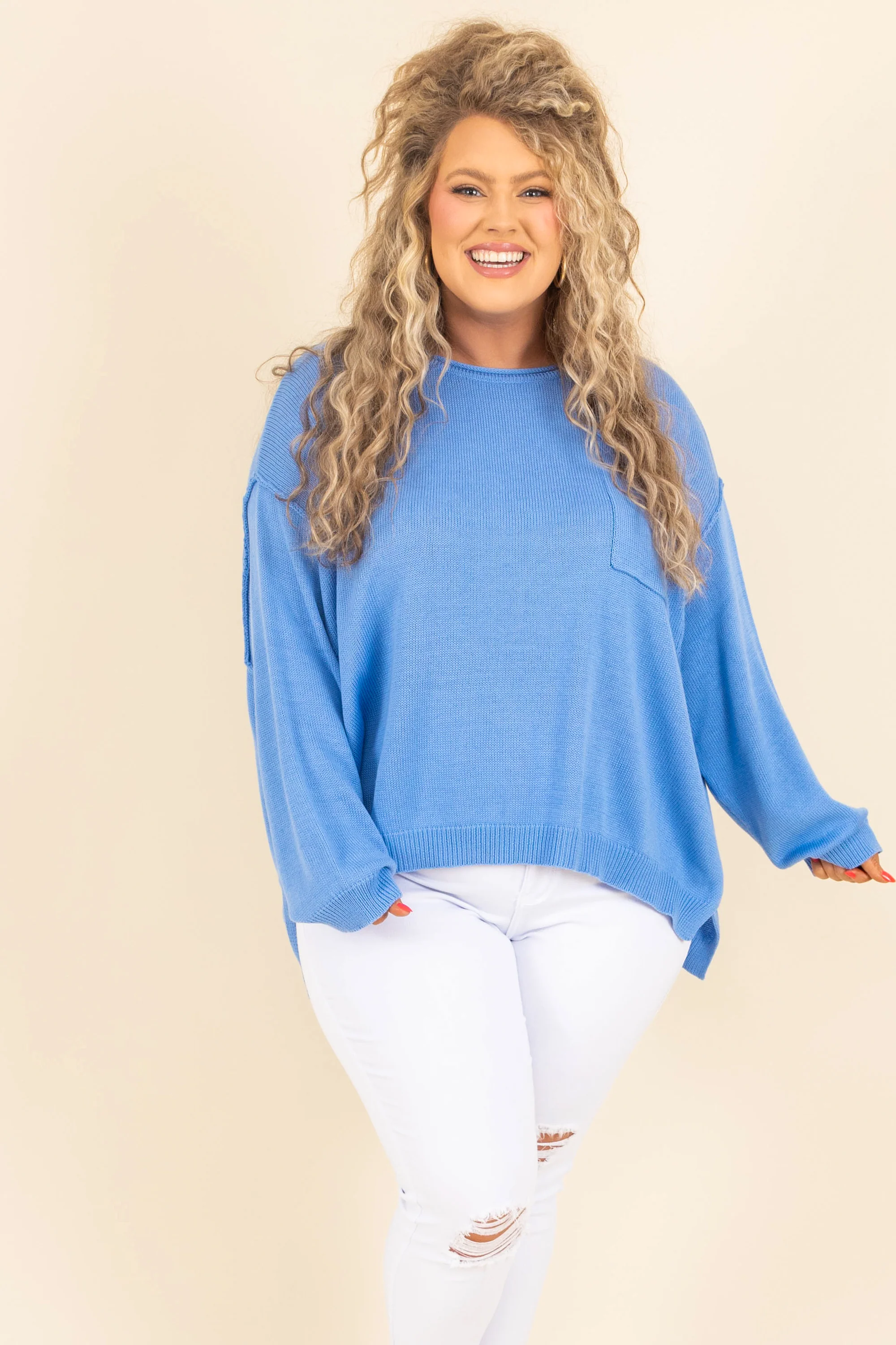 Let Me Be Sweater, Dusty Blue - Giverhouse