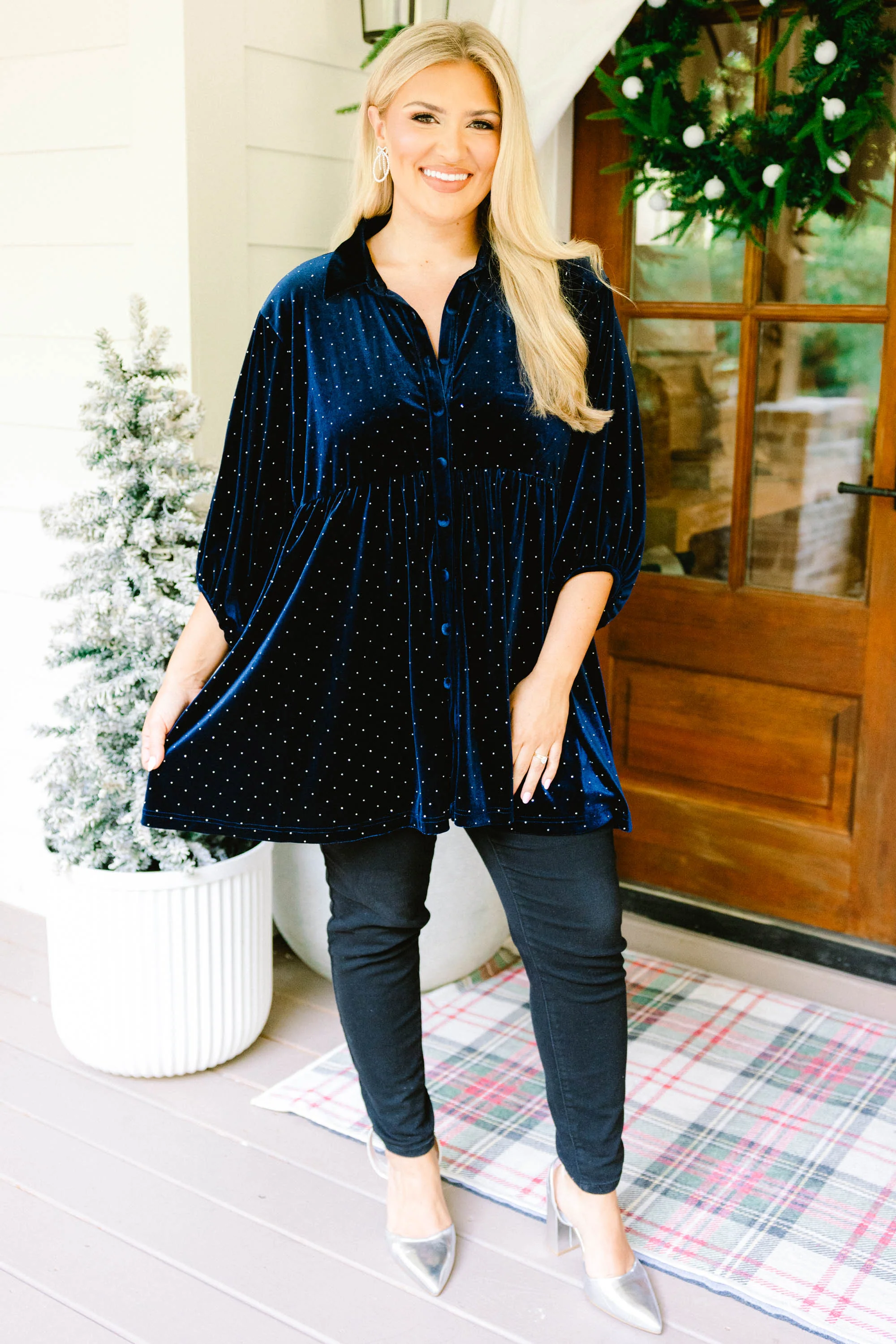 Starry Night Tunic, Navy - Giverhouse