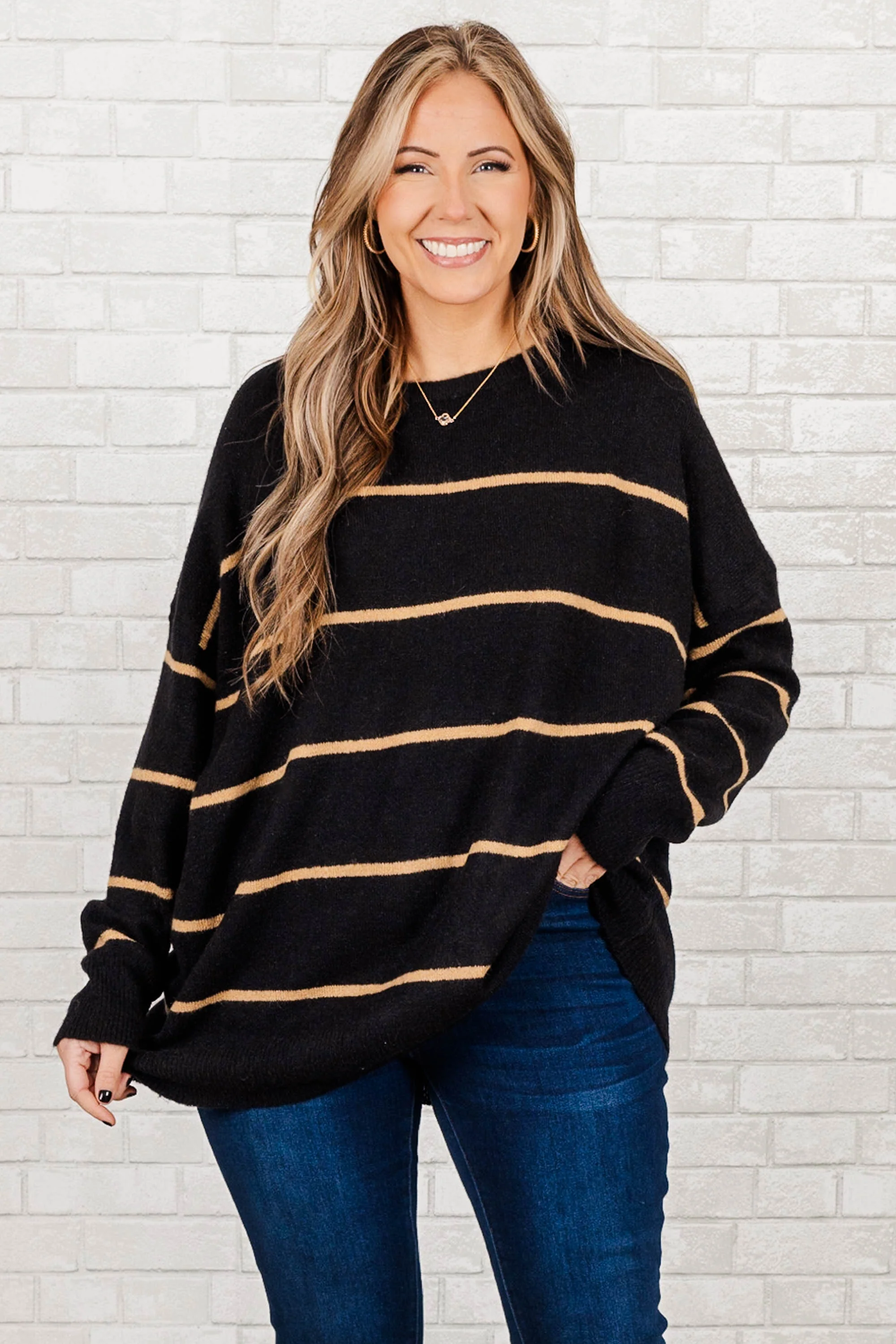 Slumber Party Sweater, Black-Brown - Giverhouse