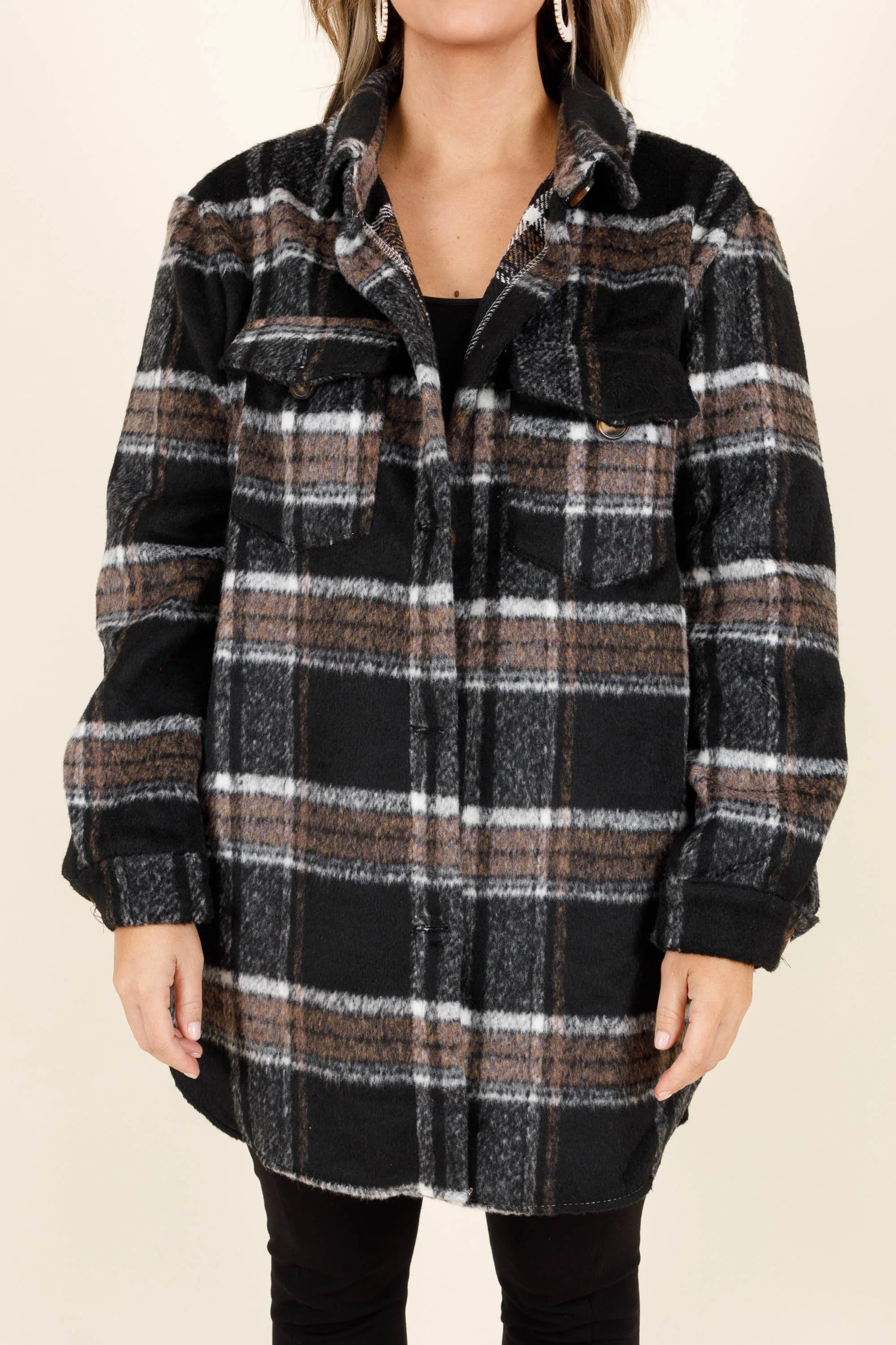 No More Tricks Shacket, Black - Giverhouse