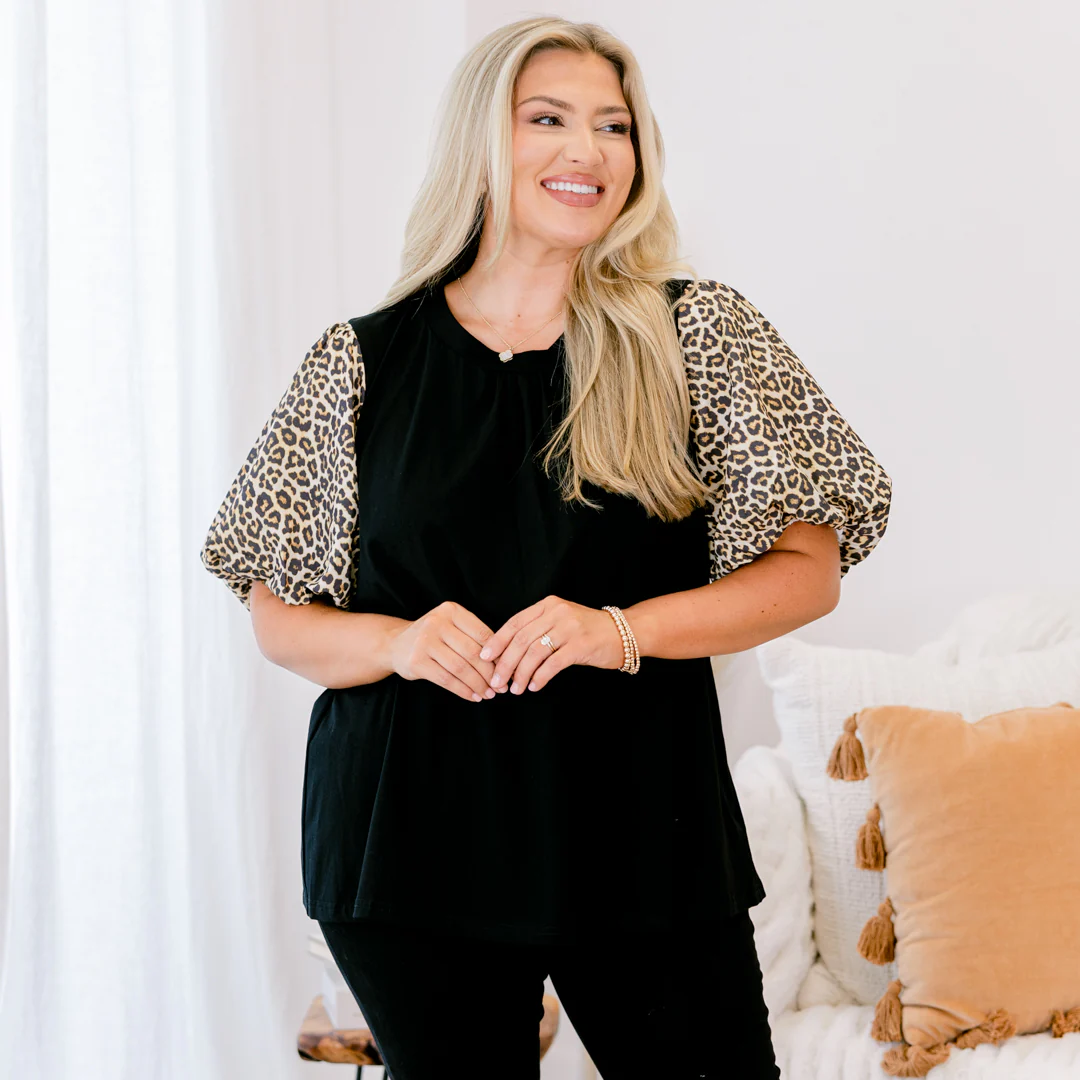 Joyful Days Top, Leopard - Giverhouse