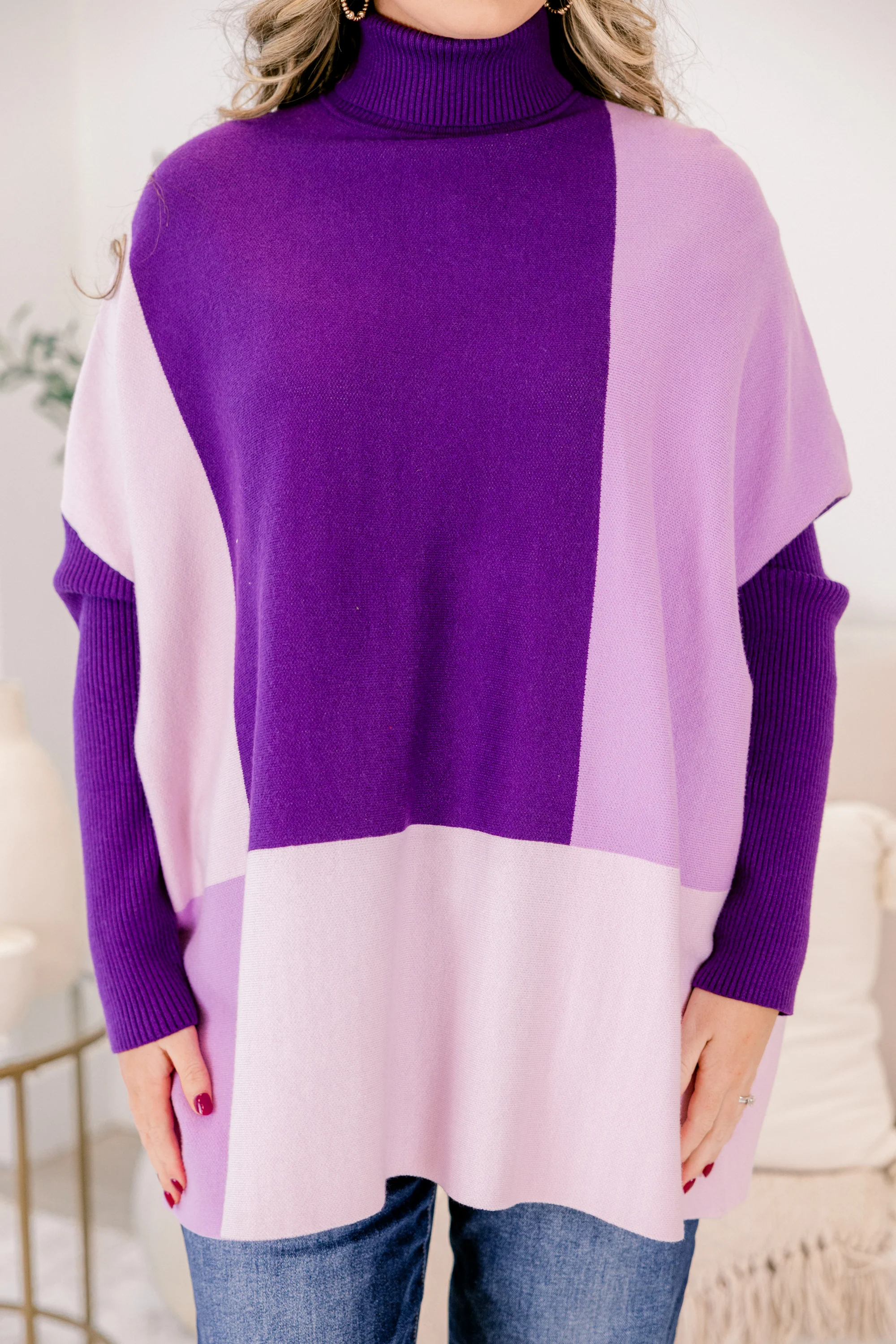 Mosaic Melody Sweater, Purple - Giverhouse