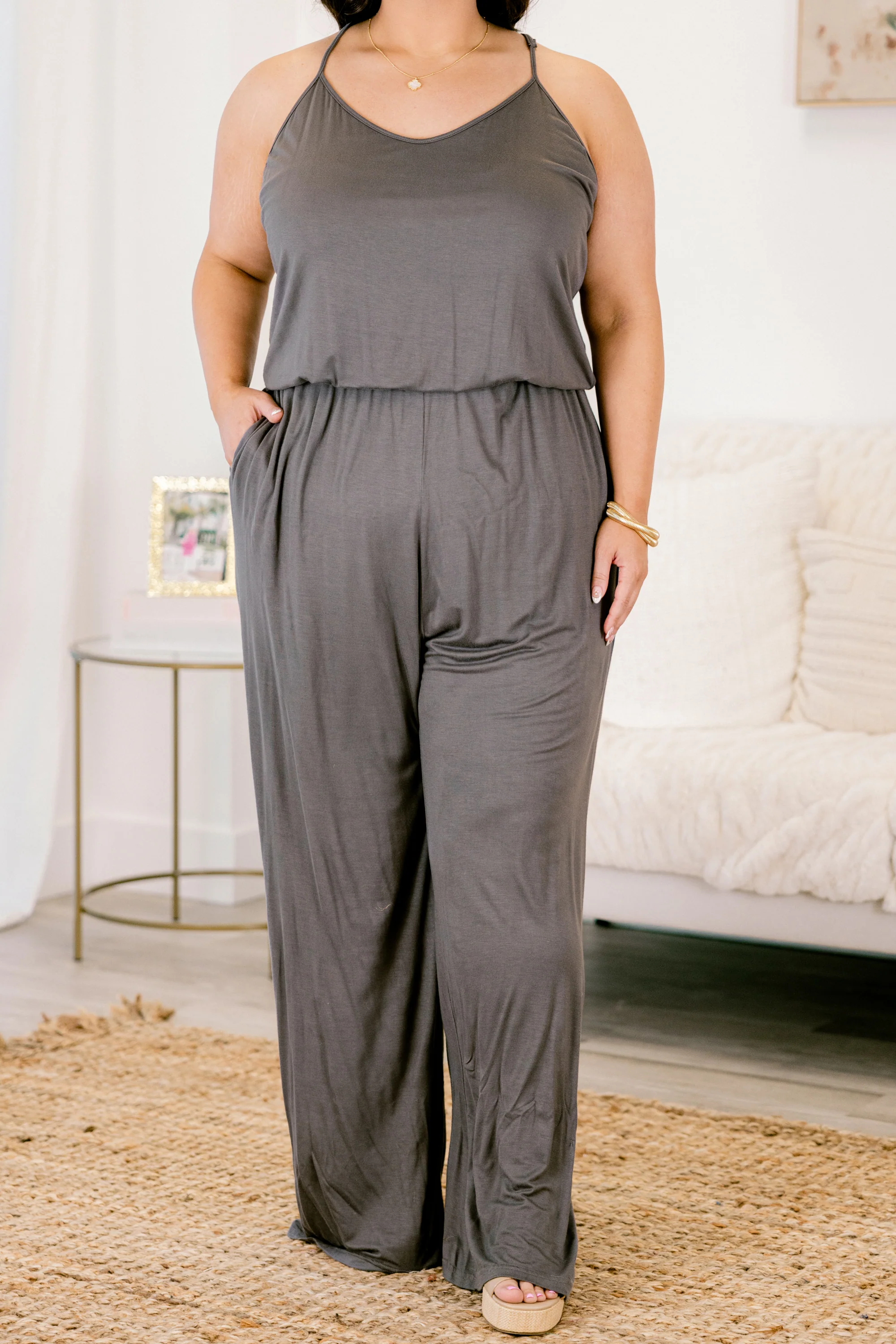 Head To Toe Jumpsuit, Charcoal - Giverhouse