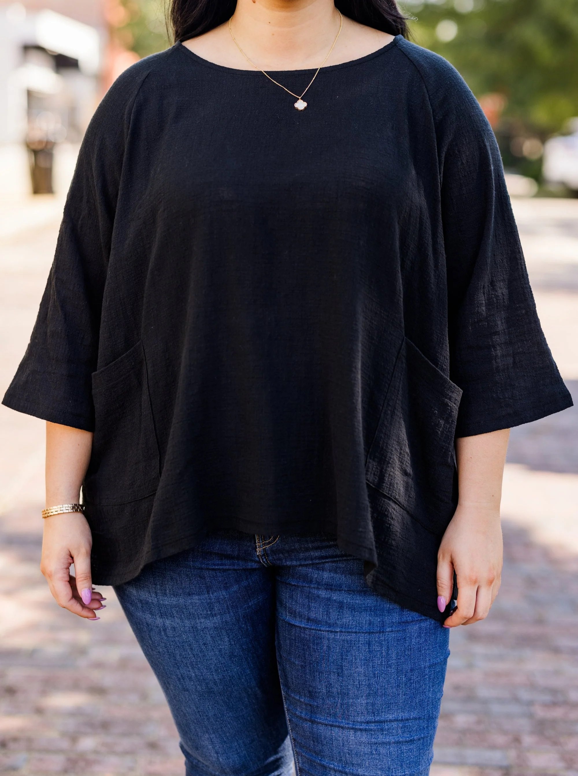 Thinking It Through Tunic, Black - Giverhouse